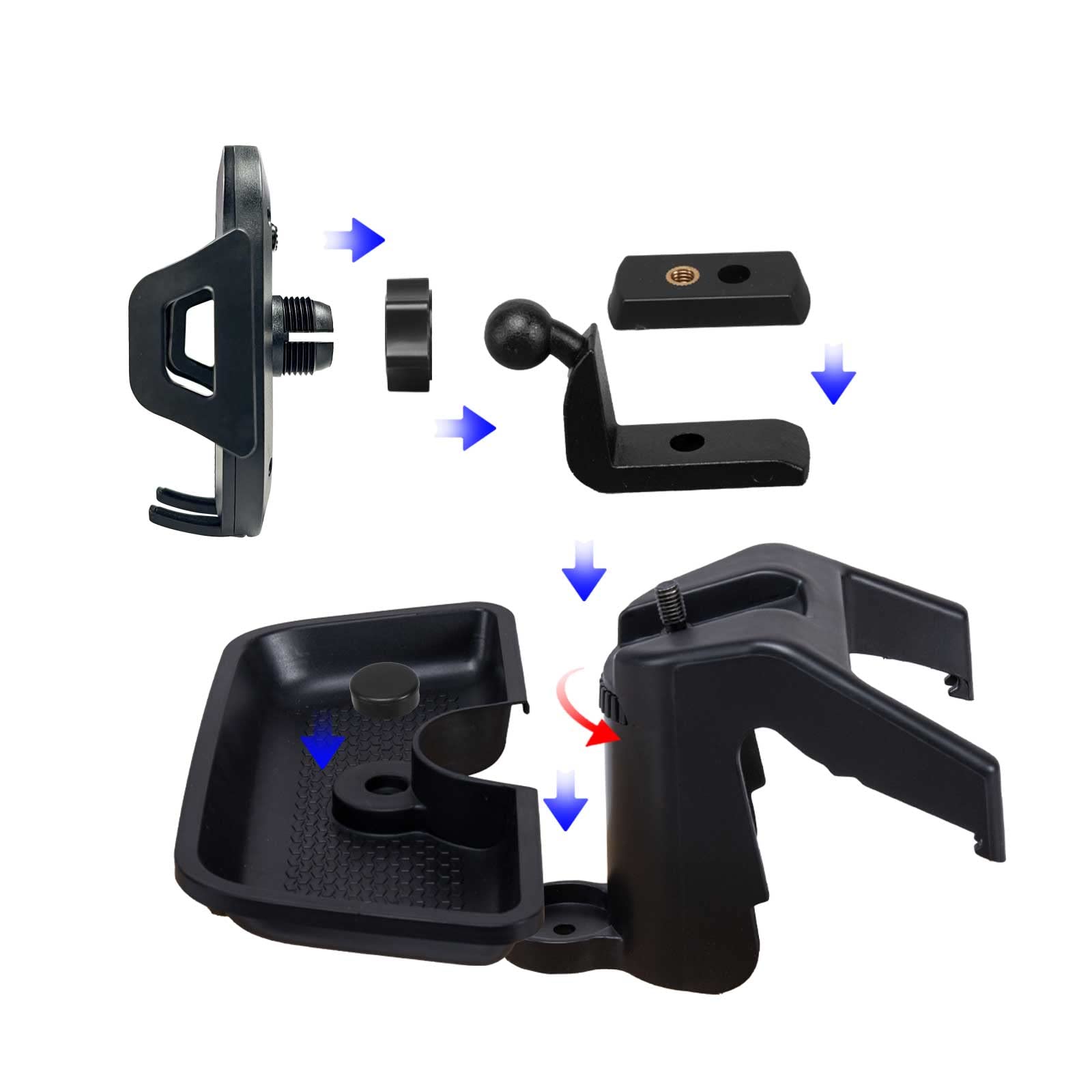 Neepiar Phone Holder Mount Compatible With 2011-2018 Jeep Wrangler Jk Jku Dash Multi-Mount Phone Kit With Storage Box Interior Accessories
