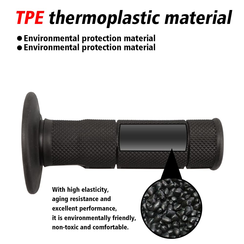 Nibbi Motorcycle Hand Grips, 7/8' 22Mm 24Mm Dirt Bike Grips,Universal Motorcycle Handlebar Grips,Atv Twist Throttle,Non-Slip Rubber Racing Grip For Motocross(Black)