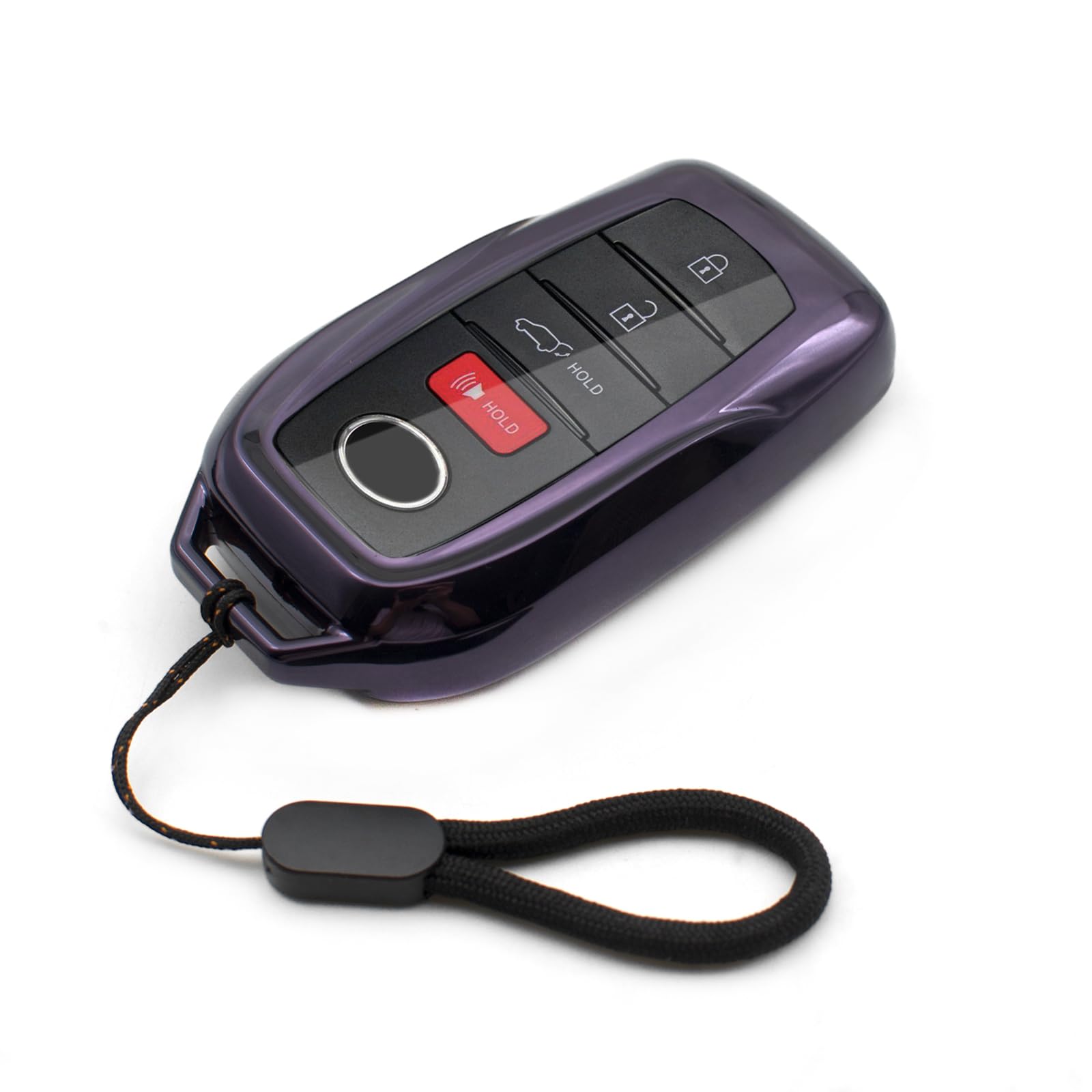 Mechcos Compatible With 2022 2021 2020 Toyota Land Cruiser Sienna Venza Rav4 Prime Mirai Purple Black Tpu Key Fob Cover Case Rem