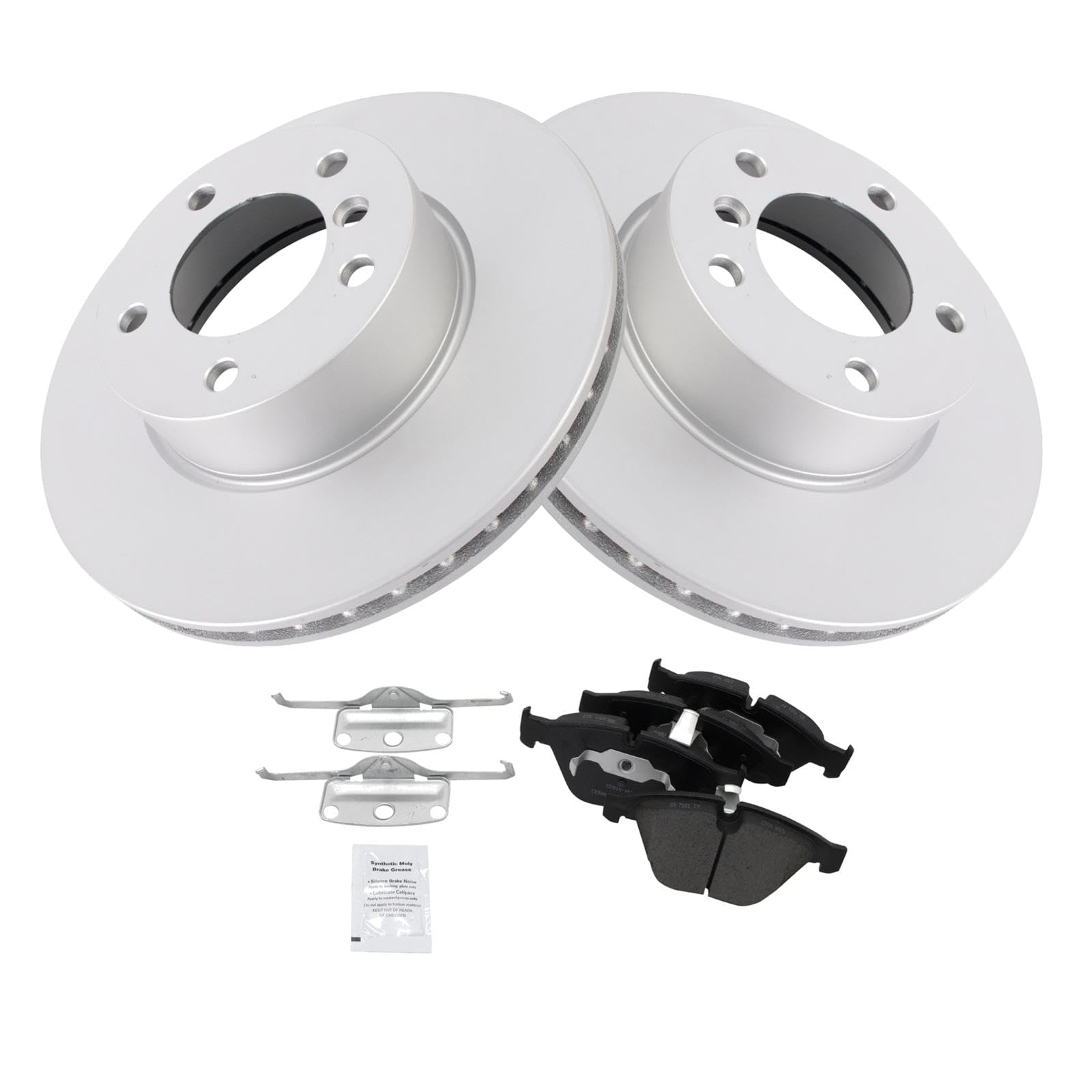 Trq Front Brake Pad & Rotor Kit Brake Pads Brake Rotor Ceramic Compatible With 2007 Bmw 328I 328Xi