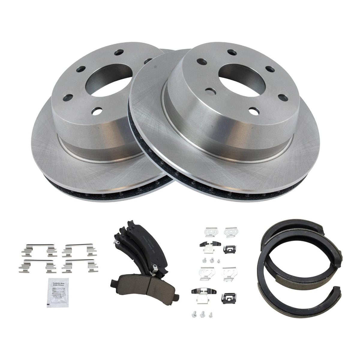 Trq Rear Brake Pad & Rotor Kit Compatible With 2002-2006 Cadillac 2002-2008 Chevrolet Gmc