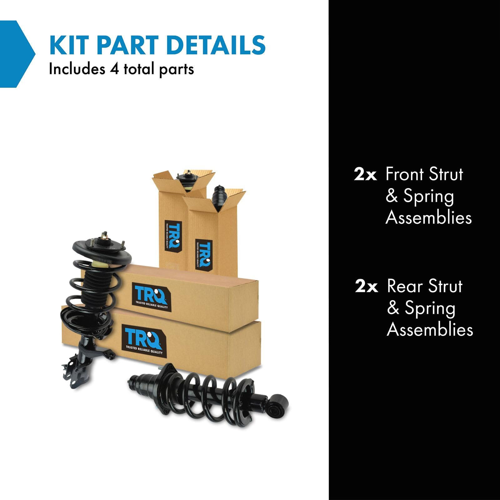Trq Front And Rear Strut & Coil Spring Assembly Set Driver & Passenger Sides Compatible With 03-11 Honda Element