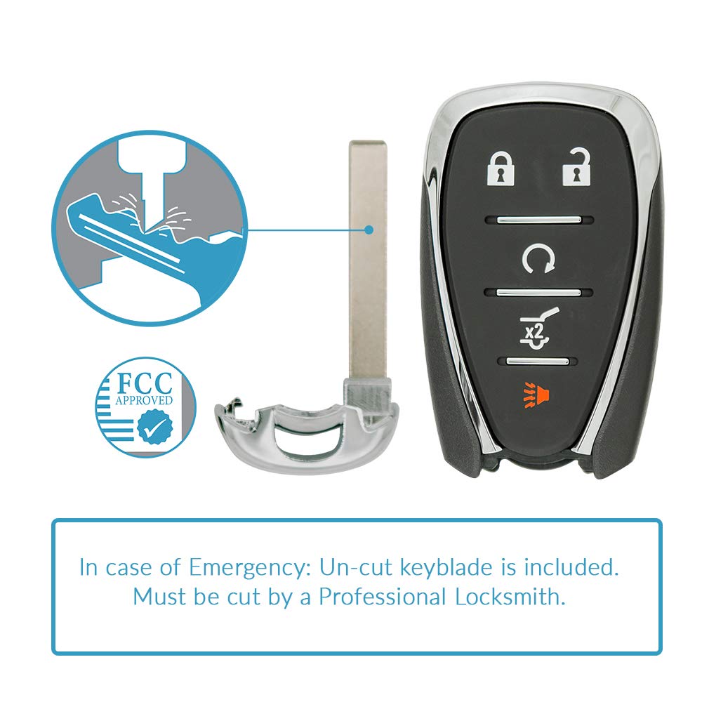 Keyless2Go Replacement For 5 Button Proximity Smart Key Chevrolet Equinox Hyq4Aa 13584498