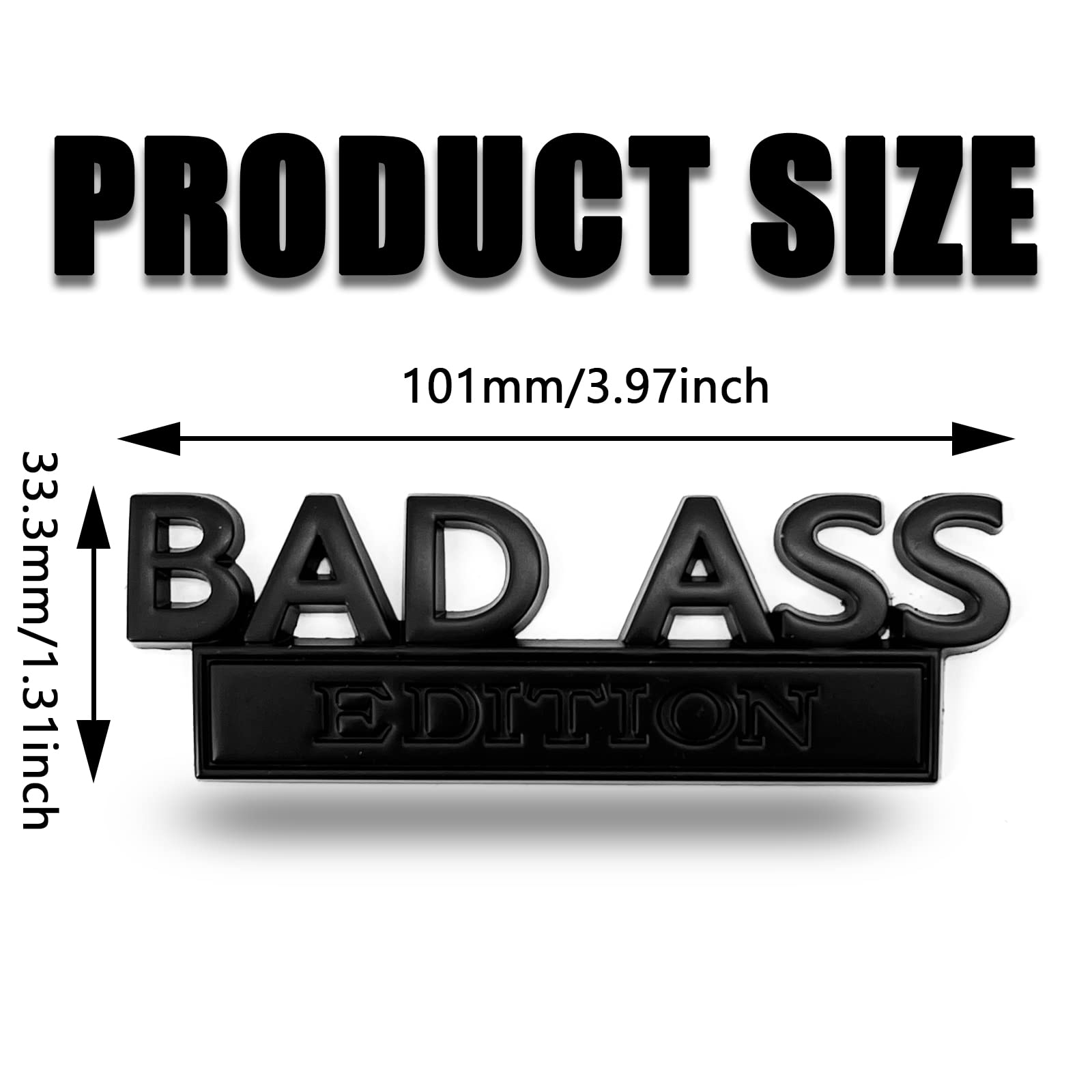 Bad Ass Edition Emblem For Car, Car Fender Bumper Hood Trunk Door 3D Badge Sticker Decal, Car Exterior Emblems Replacement Acces