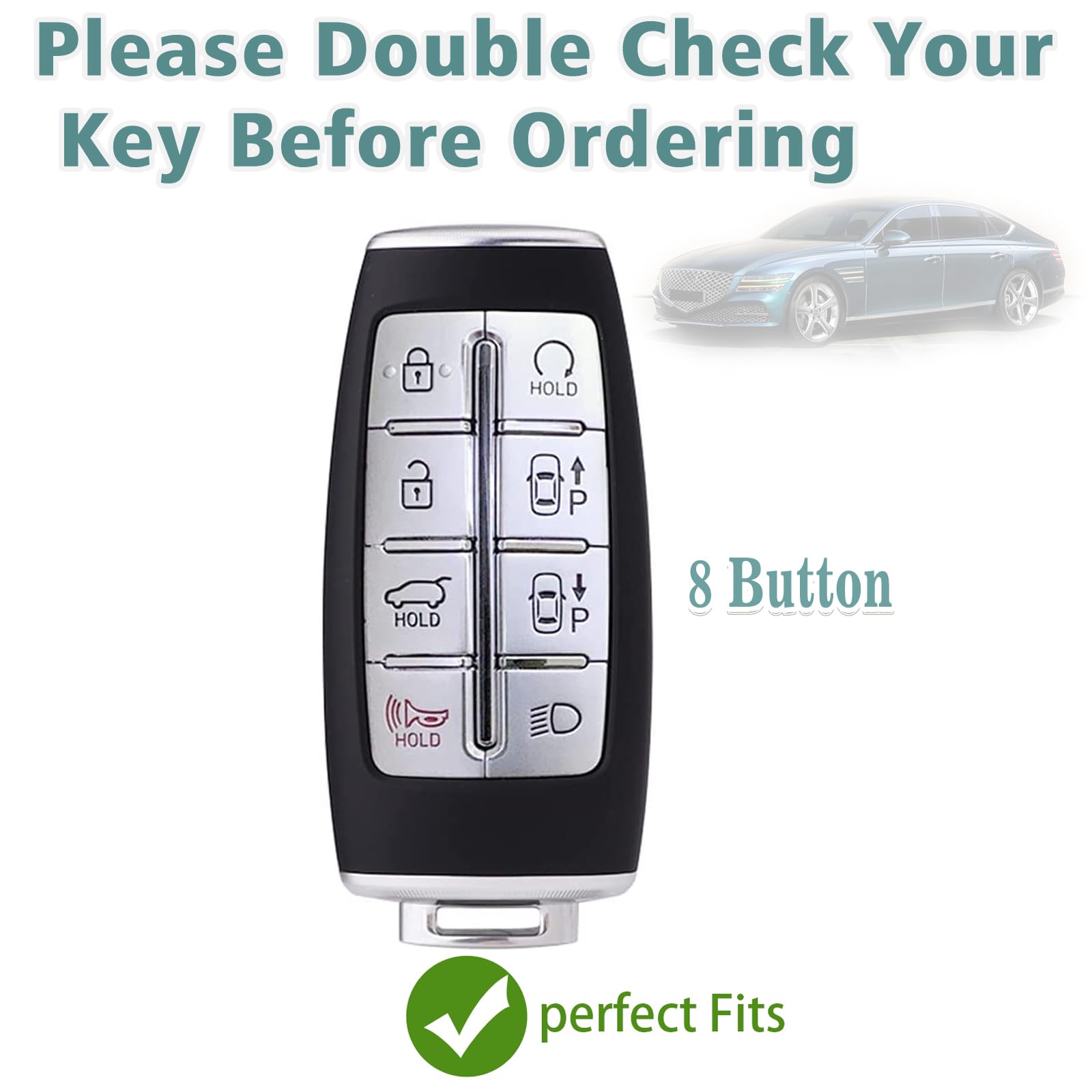 Compatible With Genesis Key Fob Cover, Gold Keychains, For G80 Gv80 Gv70 G90 2021 2022 2023 6 8 Buttons Tpu Genesis Accessories