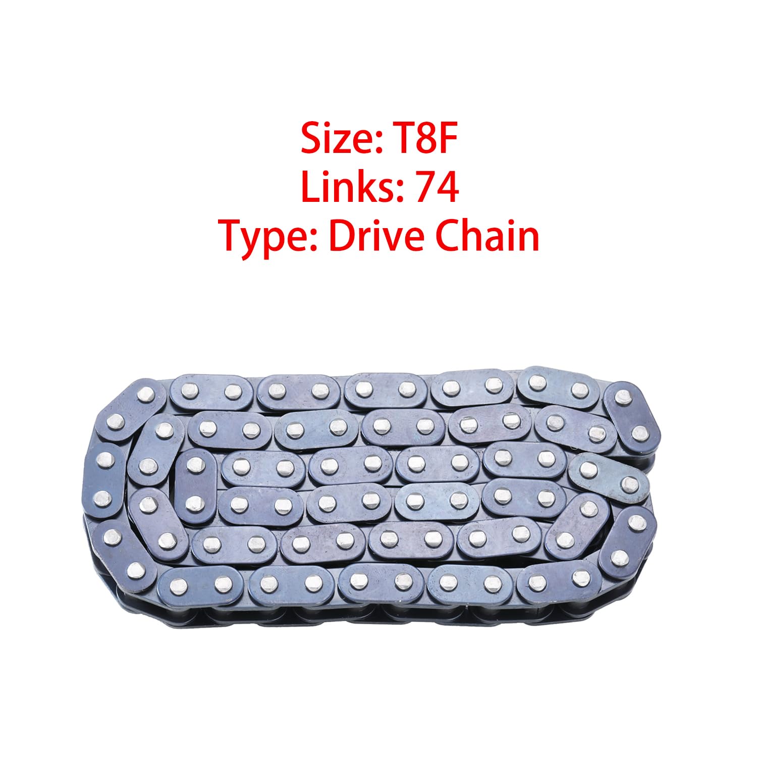 KAMIER T8F 8mm Chain 74 Links Heavy Duty for Razor Electric Dirt Quad 500 4 Wheeler 43cc 47cc 49cc 50cc 2-Stroke ATV Mini Choppe