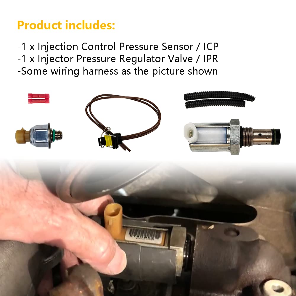 6.0 IPR Valve with ICP Sensor and Pigtail | Replacement for 2003-2010 F250 F350 F450 F550 E450 Super Duty Excursion, 04-10 E350