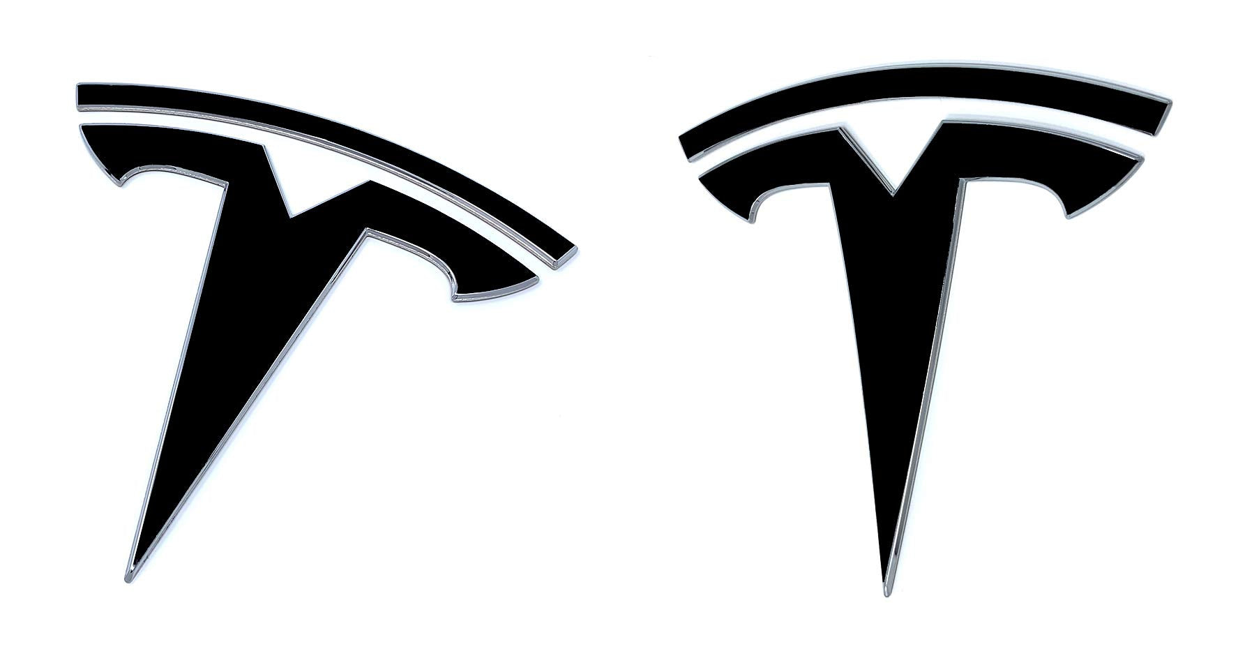 Logo Decal Wrap For Tesla Model Y, 4-Pc Set (Gloss Black)