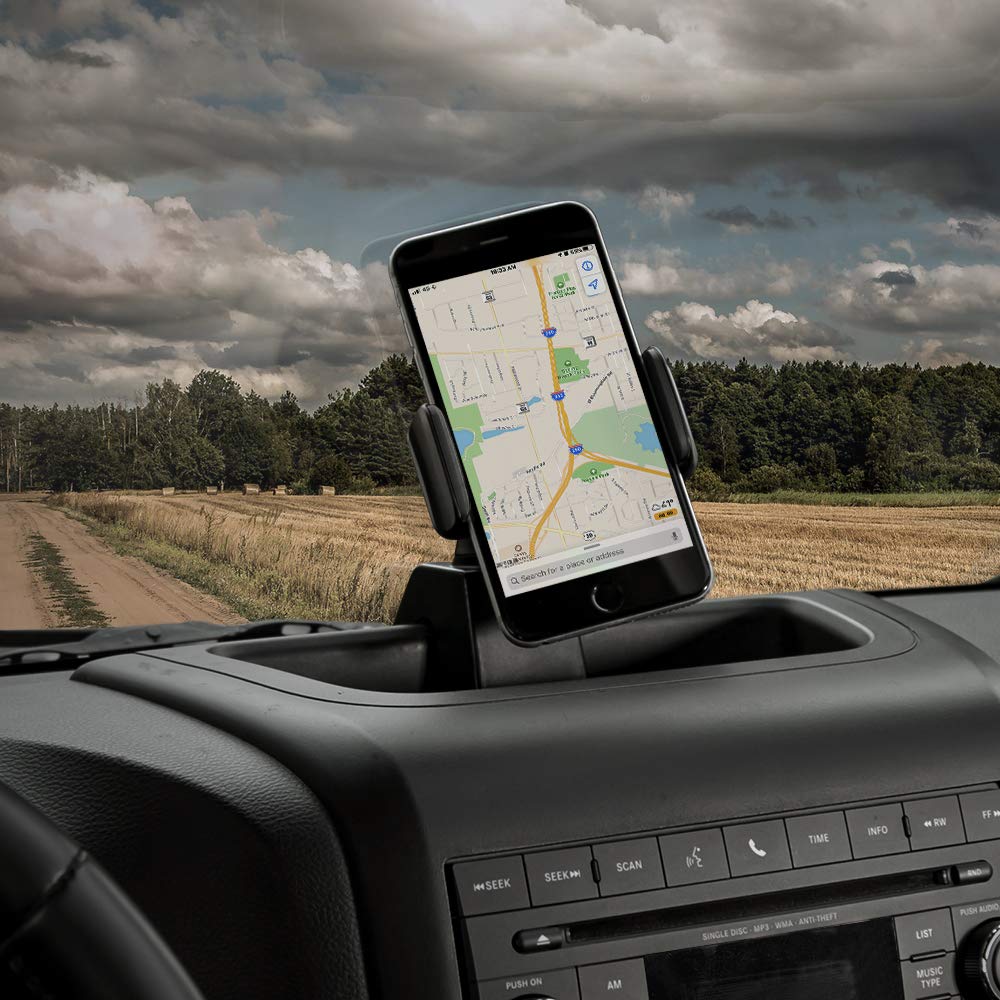 Voodonala for Jeep JK Phone Holder Mount with Storage Tray Central Dashboard Phone Mount with Storage Bin Fit for 2011-2018 Jeep