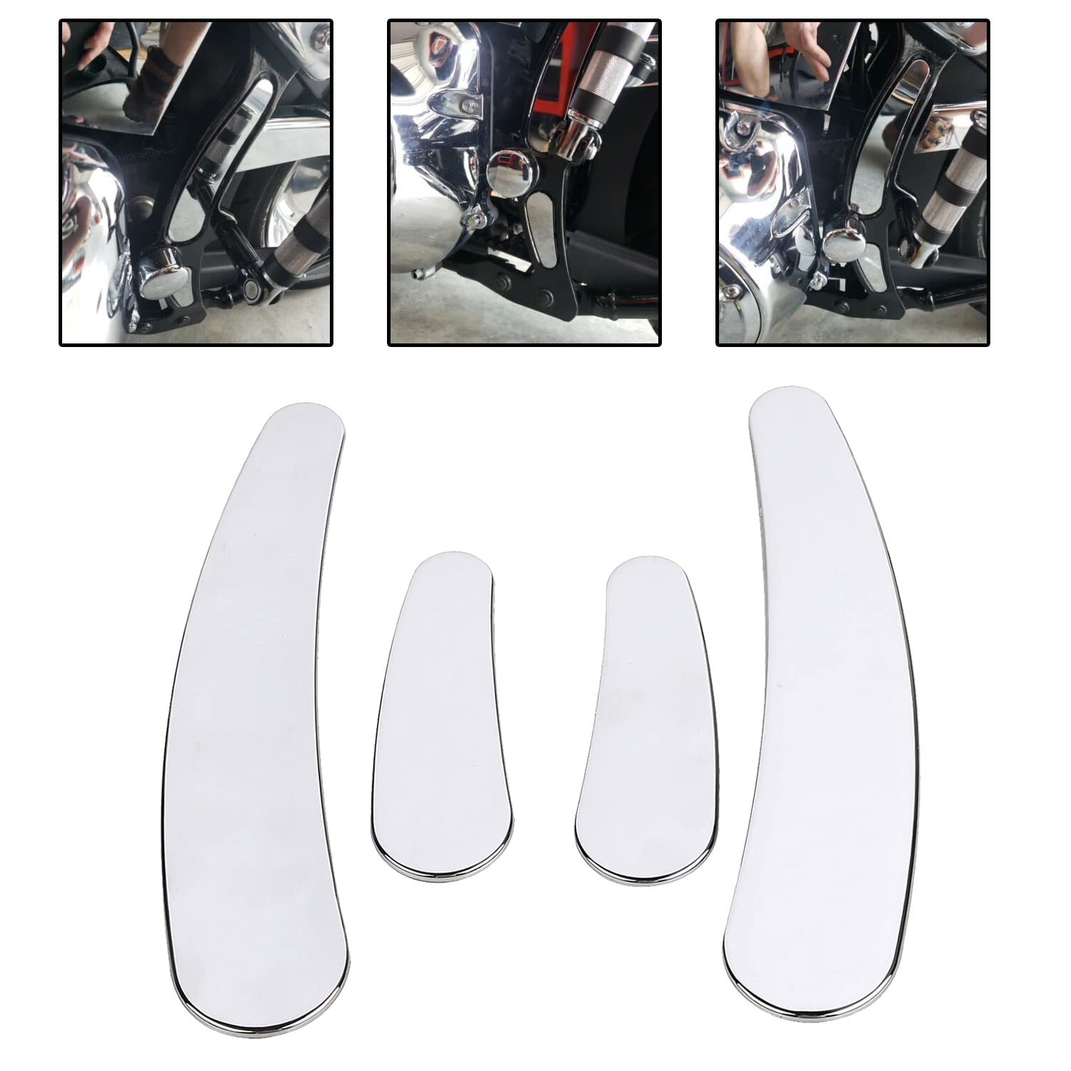 Ydlmt 4 Pcs Chrome Motorcycle Curved Swingarm Frame Insert Set Compatible With 1984-2007 Harley Heritage Softail Springer Fatboy