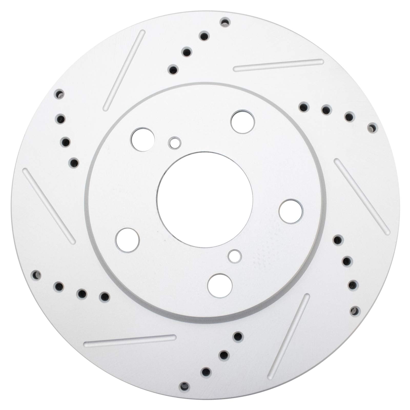 Trq Front Performance Brake Rotors Set Premium G-Coated Cross Drilled & Slotted Compatible With 2010-2012 Lexus Hs250H 2008-2015