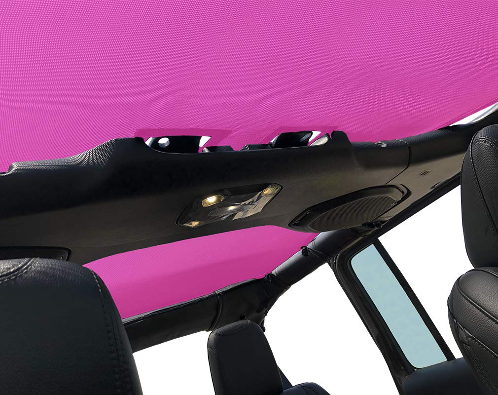 Shadeidea Sun Shade Top For Jeep Wrangler Top Sunshade Jl Unlimited 4 Door (2018-2023) Front And Rear-Pink Mesh Screen Sunshade