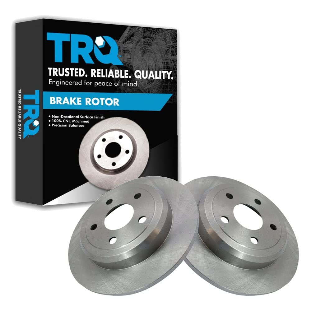 Trq Rear Brake Rotors Set Solid Compatible With 2011-2020 Dodge Durango Jeep Grand Cherokee