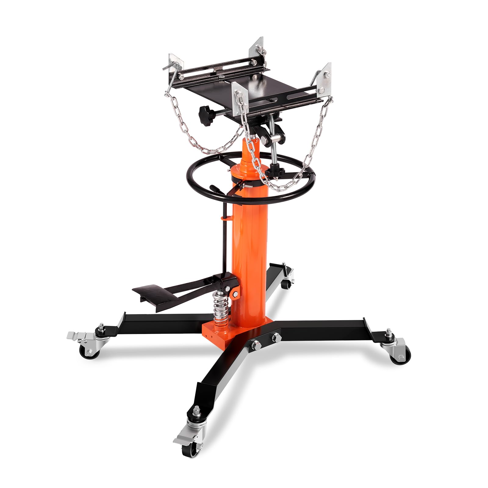 VEVOR Transmission Jack, 1322 LBS Hydraulic Telescoping Transmission Jack, 32-67 High Lift Transmission Jack Stand with Foot Ped