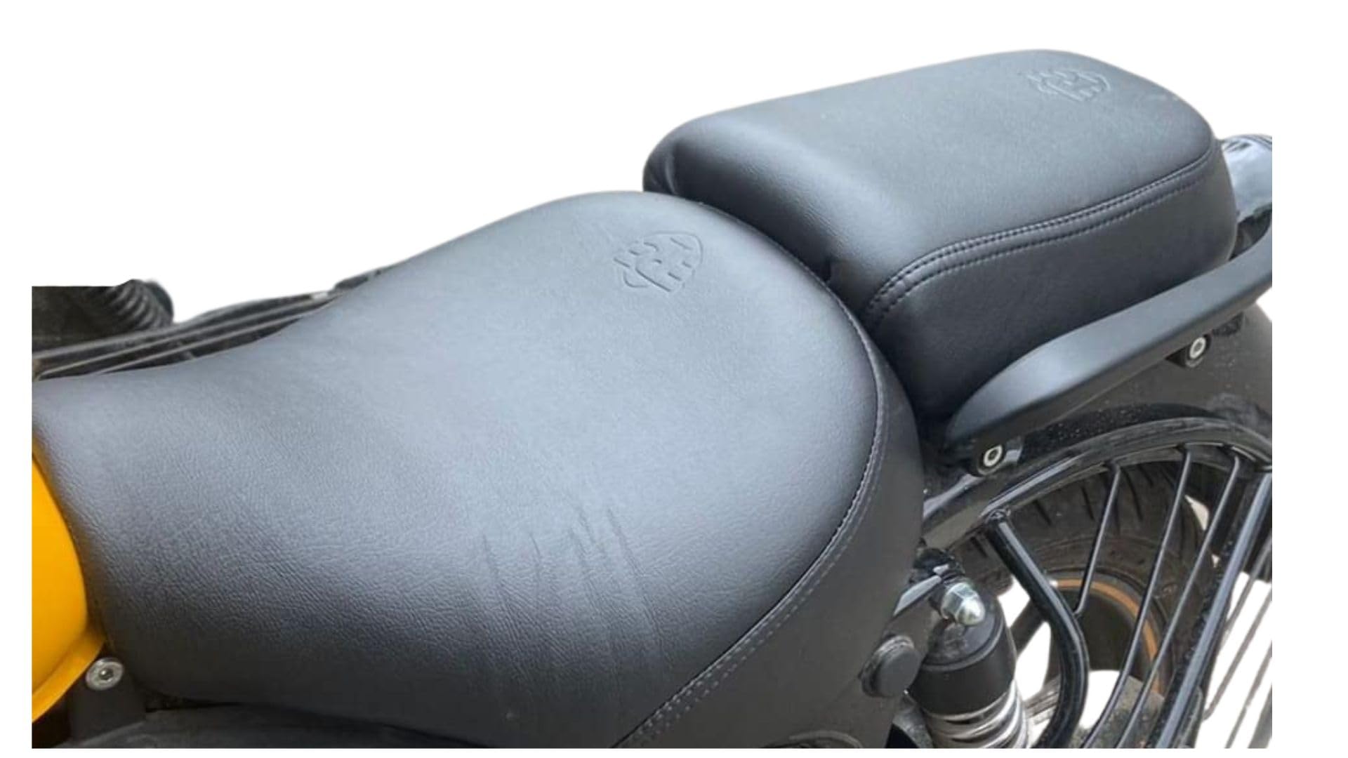 Sahara Seats Compatible with Meteor 350 Fireball, Stellar, Supernova, Cushion Seat Cover (Black), Leatherette