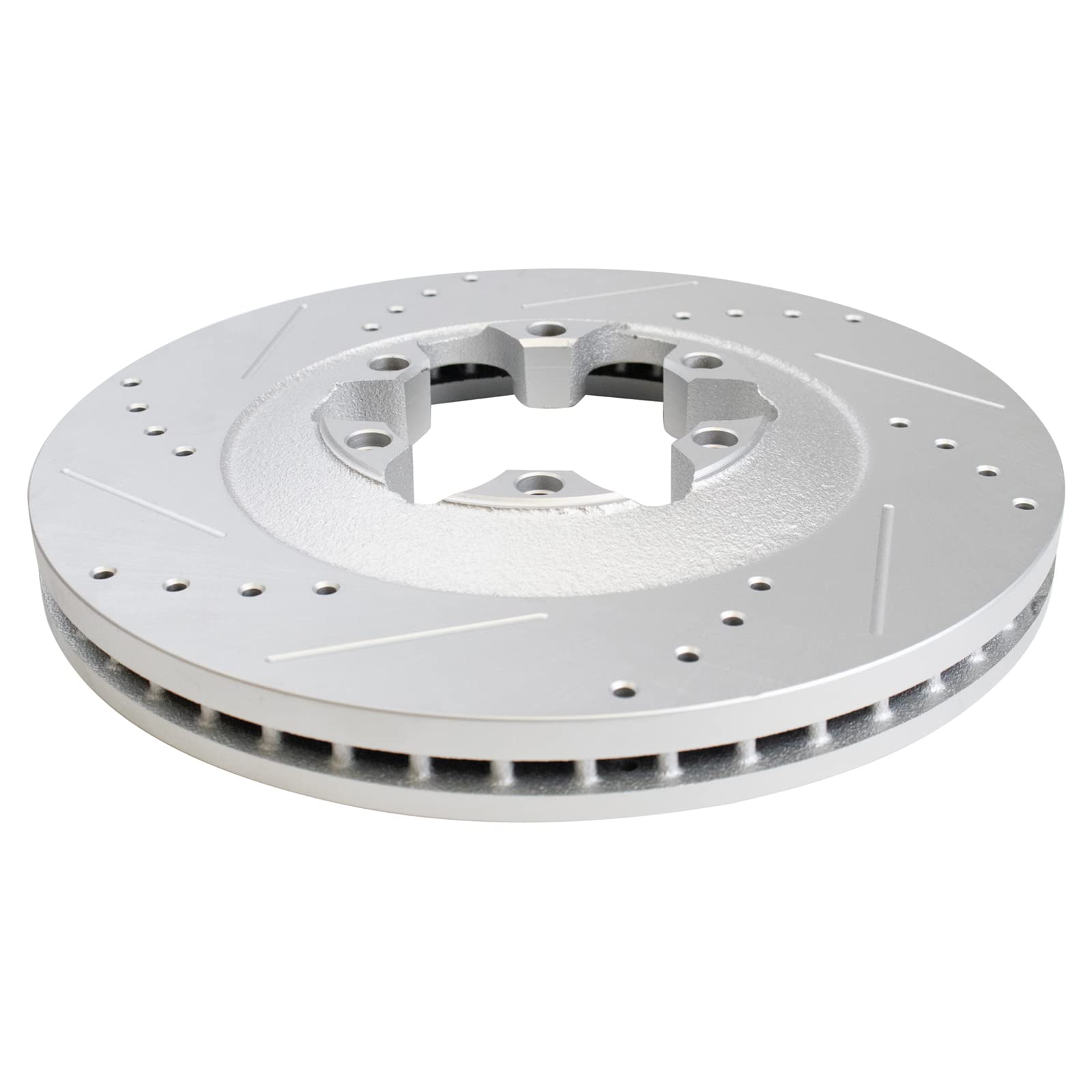 Trq Front Performance Brake Rotors Set Premium G-Coated Cross Drilled & Slotted Compatible With 2009-2012 Chevrolet Colorado Gmc