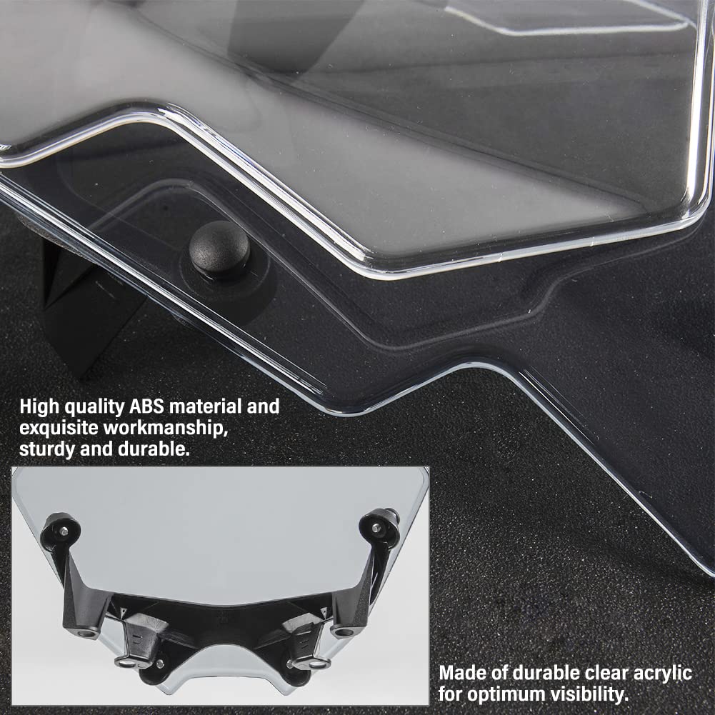 Lorababer 12' Motorcycle Windshield For Mt09 Mt09Sp Mt-09 Sp Fz09 2021 2022 2023 Windscreen Front Wind Deflector With Mounting Bracket, Light Smoke