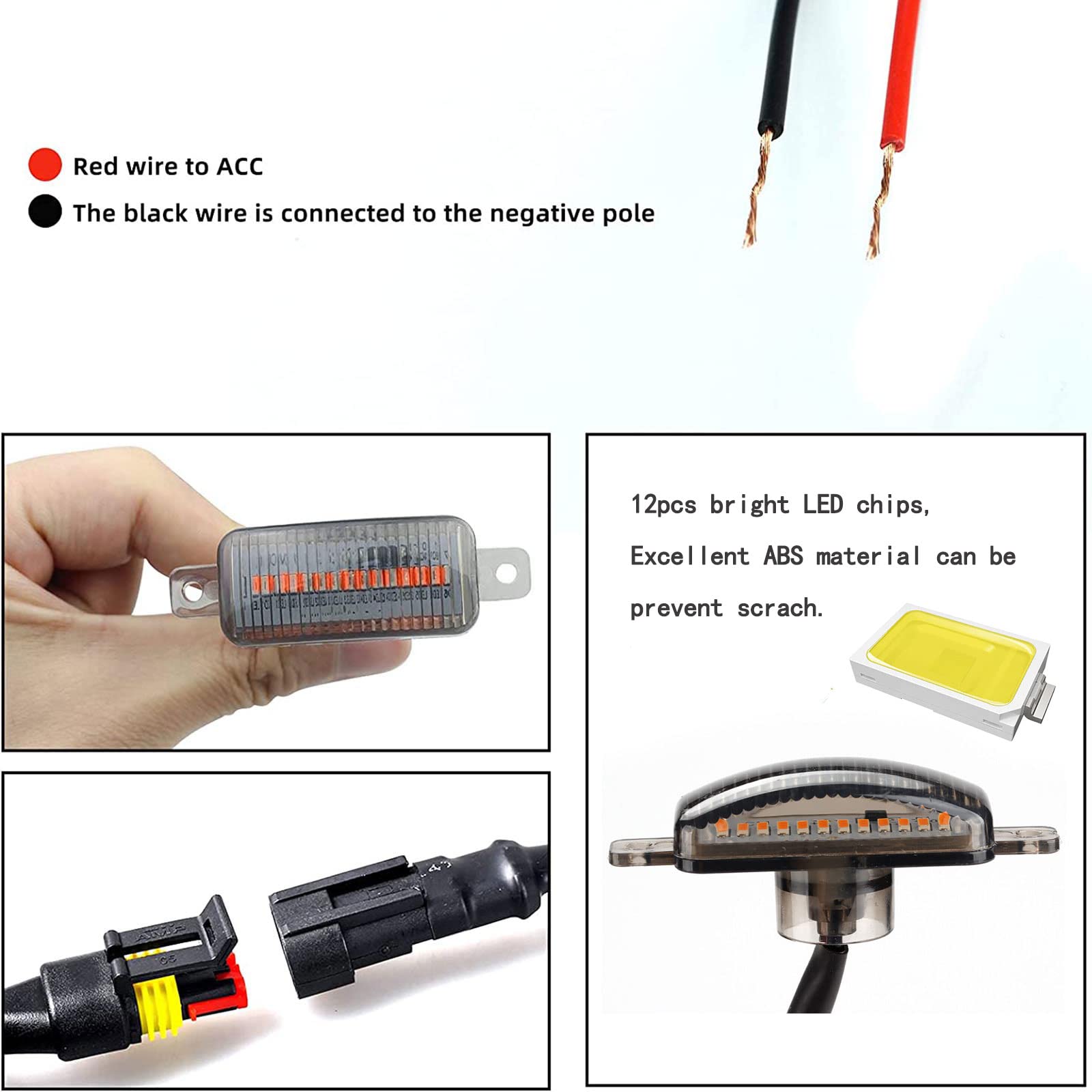 Front Grille LED Lights for Toyota Tundra 2008-2022 Universal Trucks SUV with Raptor Style Grill Trim Amber DRL Lamps for Dodge