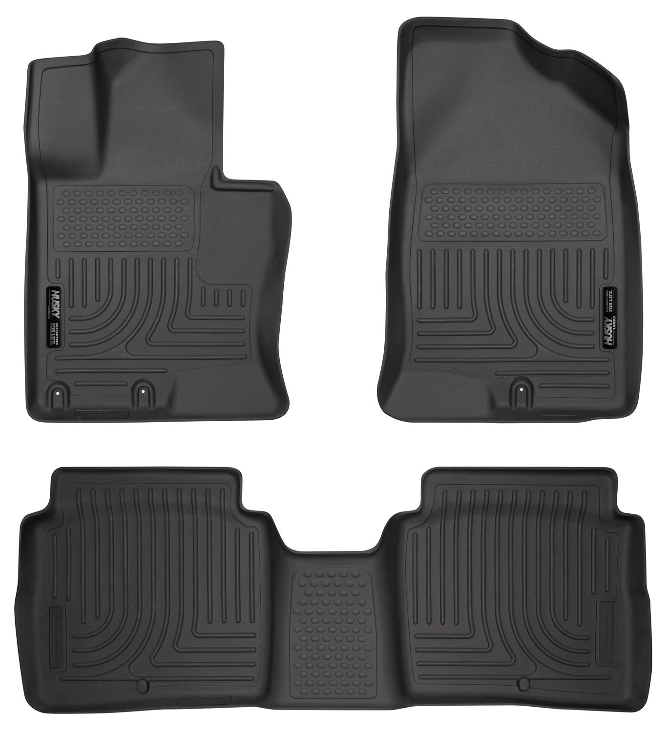 Husky Liners Weatherbeater Floor Mats | Fits 2011-2015 Kia Optima | Front & 2Nd Row, 3-Pc Black - 99691