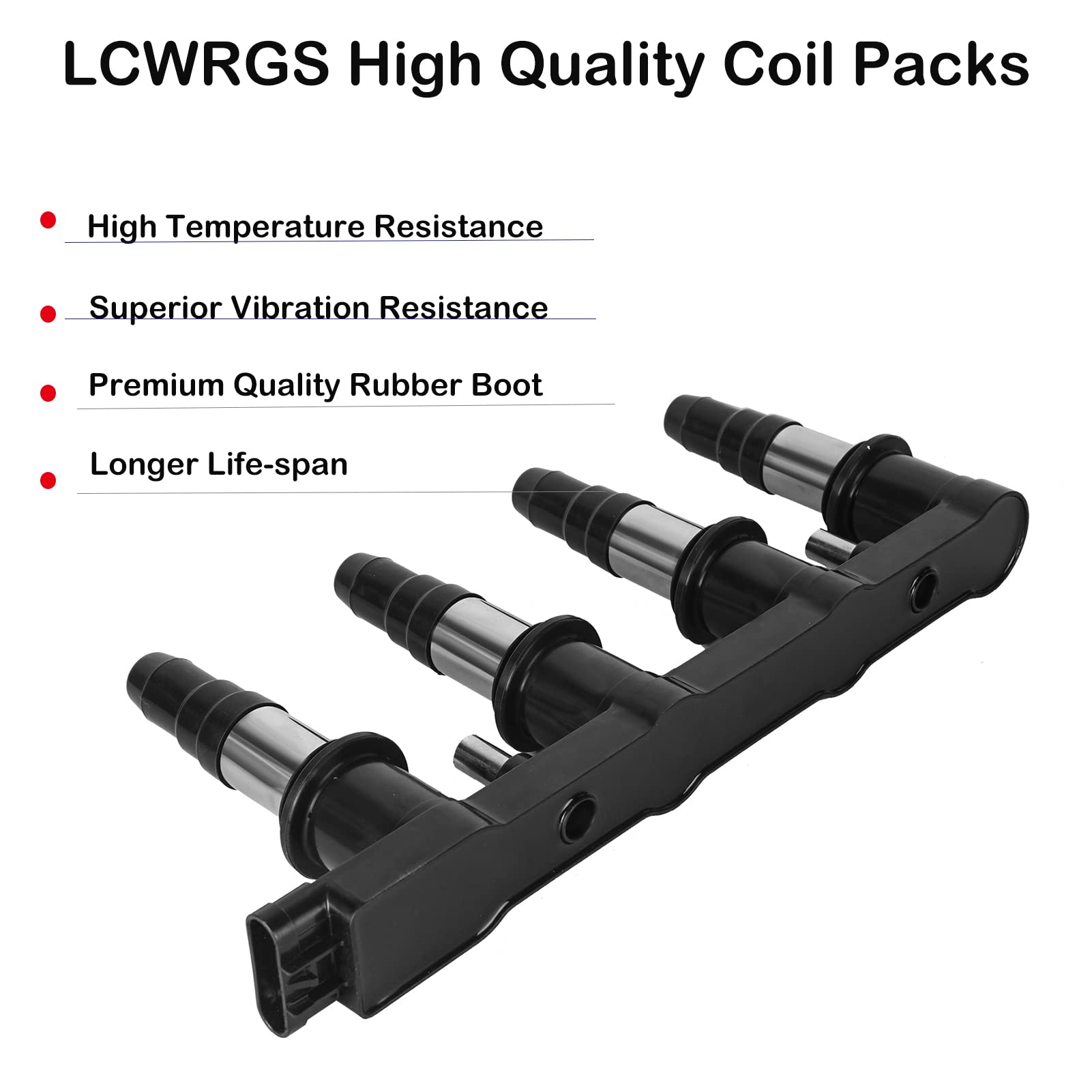 Ignition Coil Pack Fits For 1.6 1.8 L4 Chevy Cruze Sonic Aveo Aveo5 Pontiac G3 2011 2012 2013 2014 2015 2016 2017 2018 1.6L 1.8L Coil Packs Replaces Uf620# 25186687 C1646