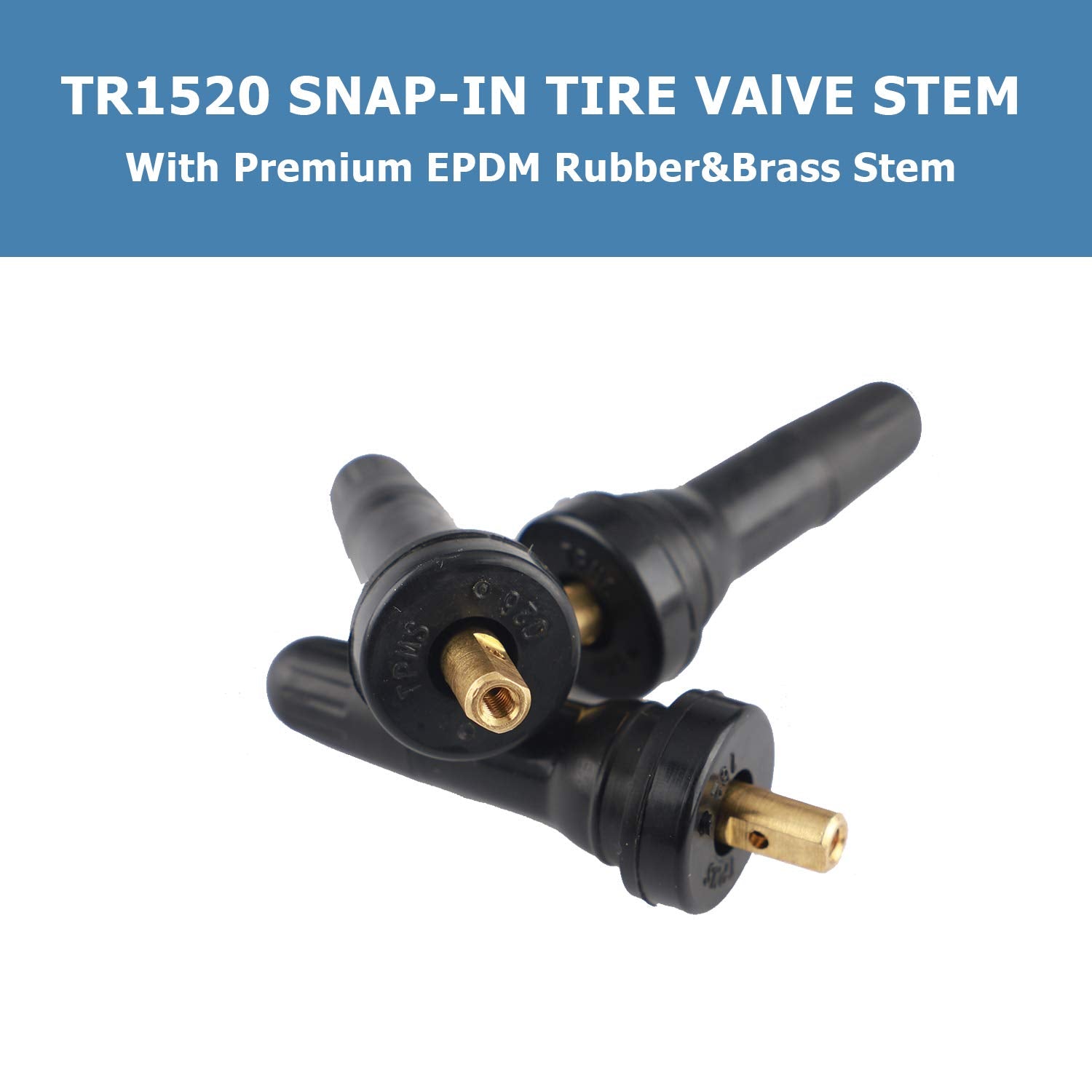 Ezisoe 50 Pcs Tire Tpms 20008 Pressure Monitoring System Sensor Explosion-Proof Snap In Tire Valve Stems