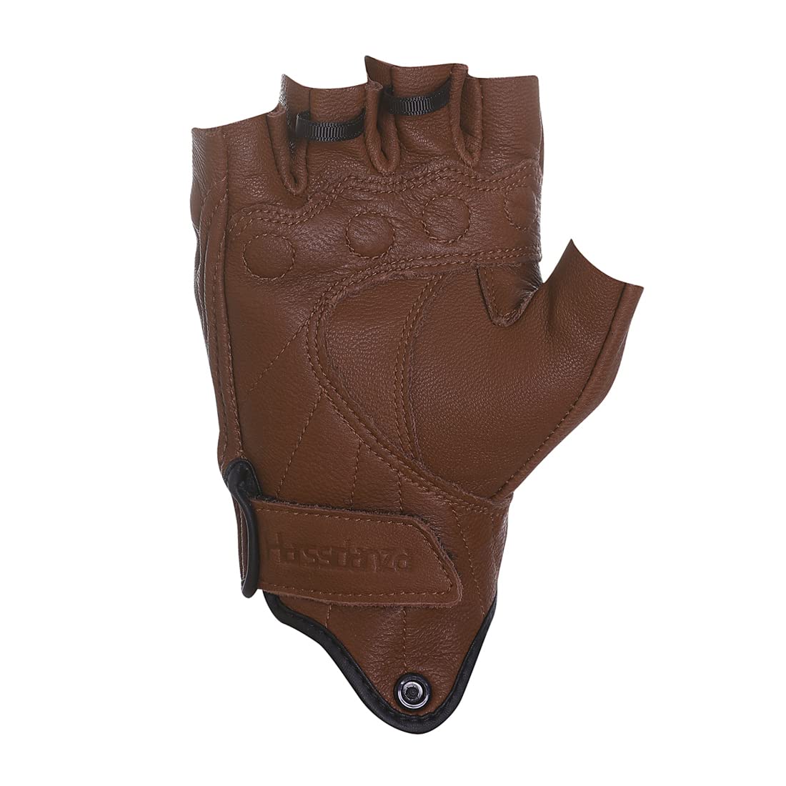 Harssidanzar Half Finger Motorcycle Gloves,For Mens Leather Riding Driving Gloves With Hand Knuckle Gm037,Saddle,Size,L