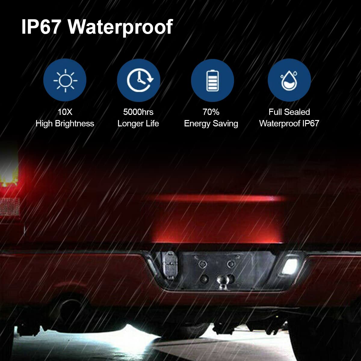 D-Lumina Led License Plate Lights Assembly Smoke Lens Compatible With 2003-2018 Dodge Ram 1500 2500 3500 Pickup Truck, 6000K Dia