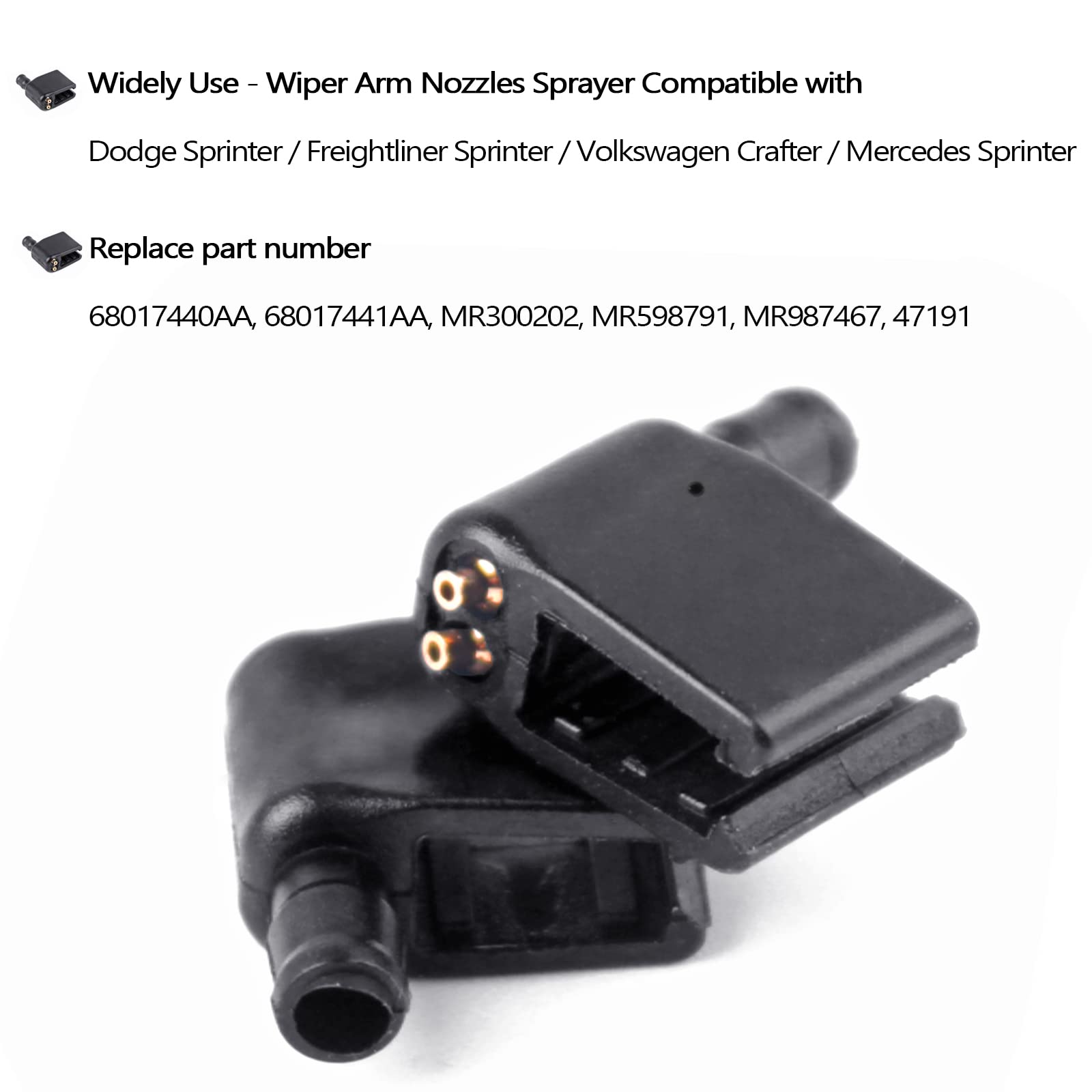 Xislet Upgraded 2 Pack Aimable Brass Windshield Washer Wiper Arm Nozzles Compatible With Mercedes And Dodge Sprinter Van Rv Truc