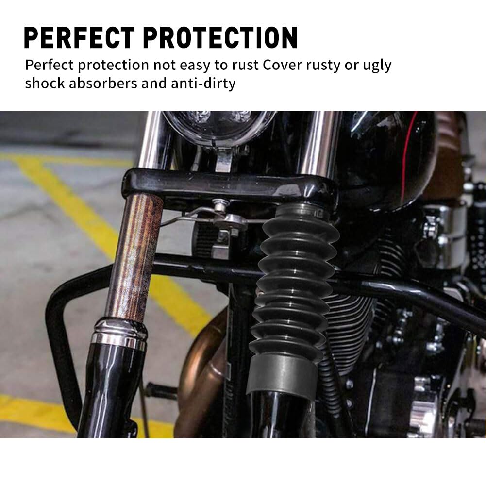 Newsmarts Motorcycle 41Mm Fork Covers Front Rubber Gaiters Gators Shock Boots For Harley Softail Fxst Dyna Fxdwg