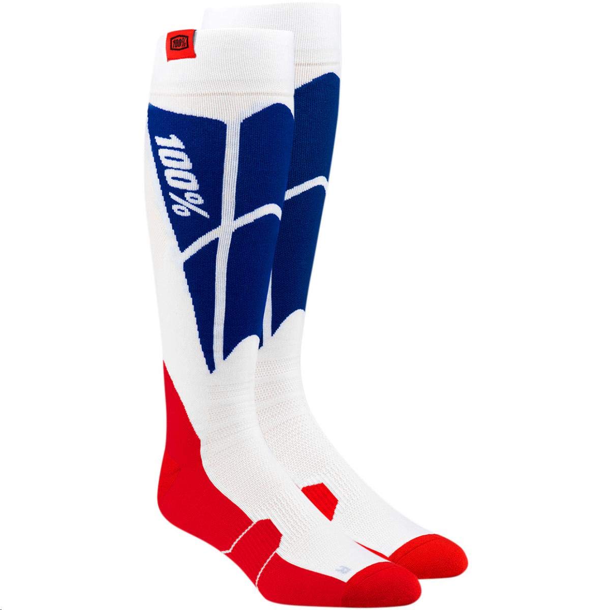 100 Percent - 100% Hi Side Perf Socks Whtblu S/M (24008-022-17)