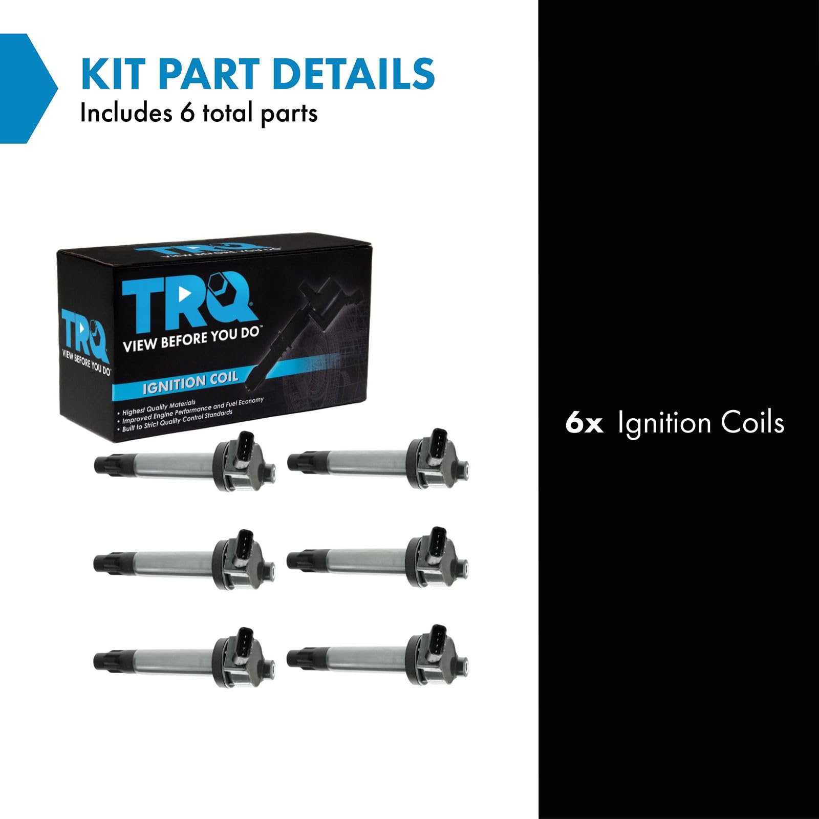 Trq Ignition Coil Set Compatible With 2004-2006 Lexus Es330 Rx330 2006-2008 Rx400H Toyota Camry 2004-2008 Highlander Sienna Sola