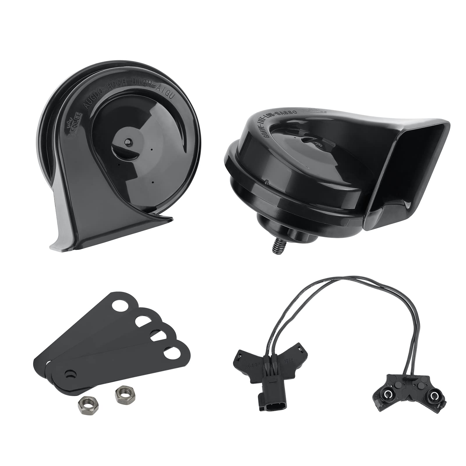 Car Horn Compatible With Ford,12V Waterproof Snail Horn 110-125Db High/Low Tone(With Three Pairs Of Horn Plug)