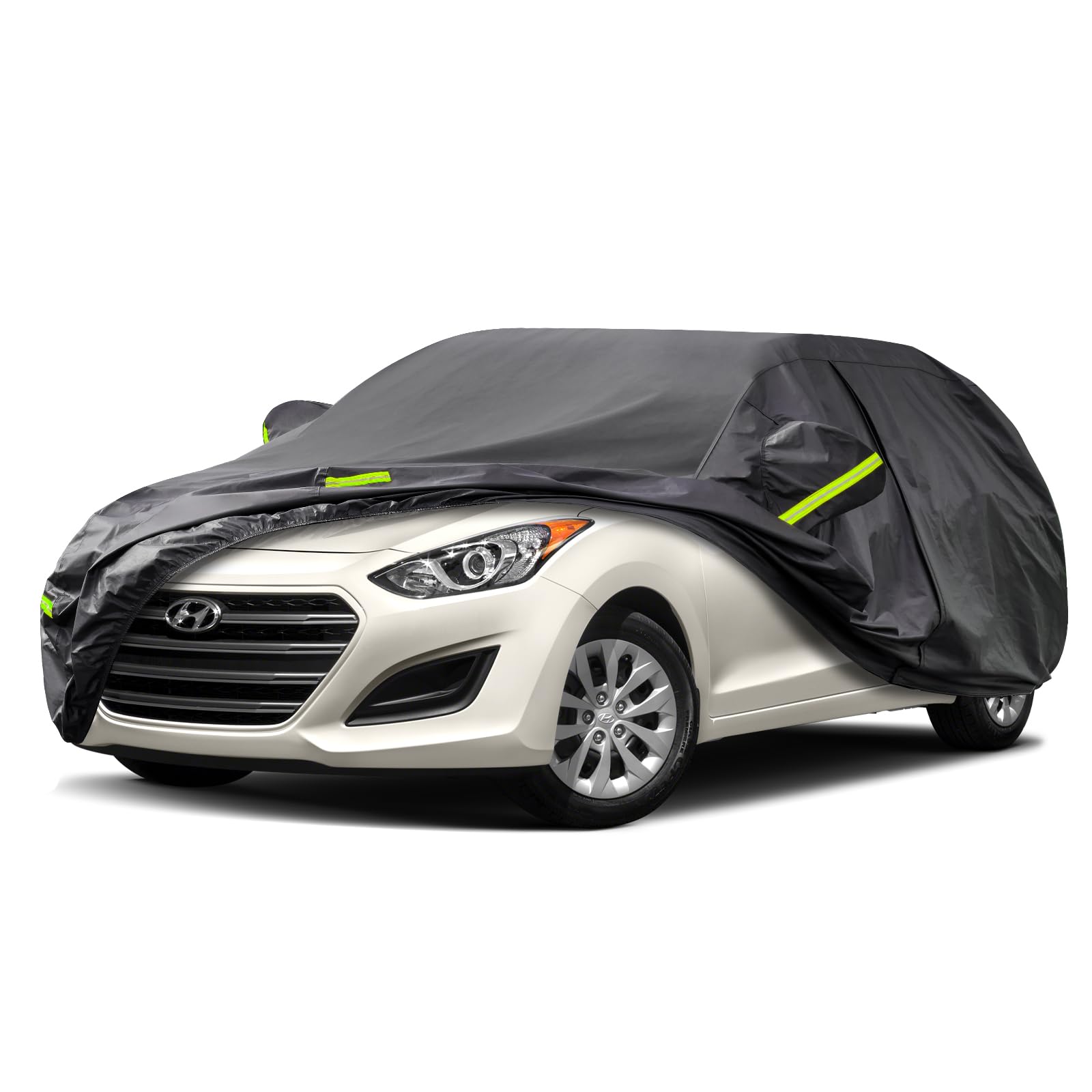 Kaugung 7 Layers Hatchback Car Cover Universal For 2011-2025 Hyundai Elantra Gt, Waterproof All Weather Resistant Outdoor Sun Ra