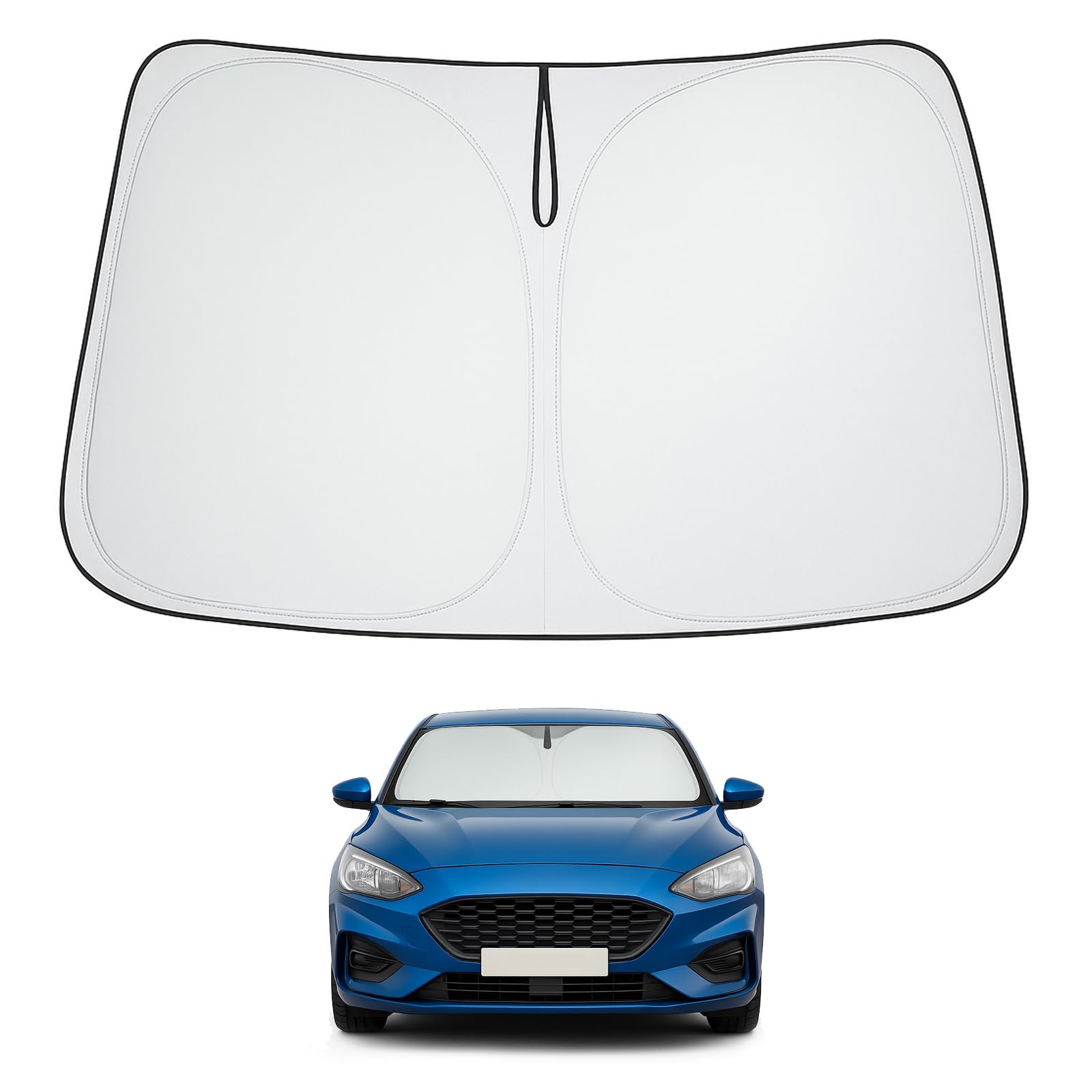 Proadsy Front Windshield Sun Shade Foldable Sunshade Protector Custom Fit 2012-2018 Ford Focus S, Rs, St, Se, Sel, Titanium, Ele