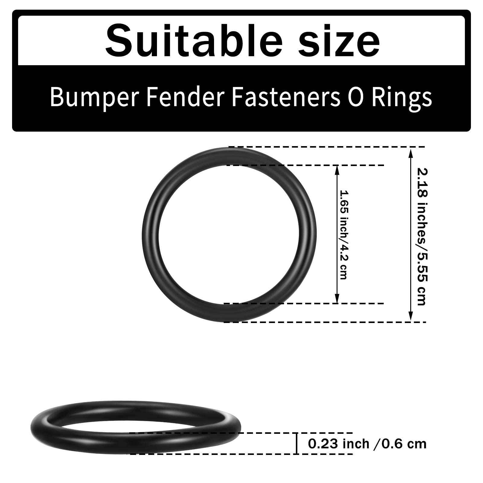 Bumper Fender Fasteners O Rings Black Bumper Fasteners Washers Replacement Rubber Bands O Rings Bumper Quick Release Fasteners Washers For Car Bumpers (16)