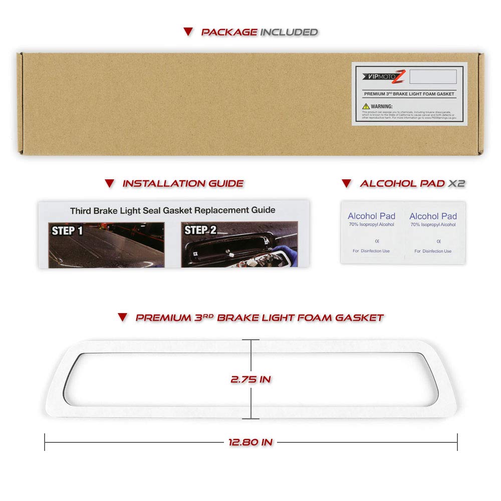 Vipmotoz Third Brake Light Stop Lamp Seal Gasket For 2009-2014 Ford F150 Pickup Truck - Upgrade 4Mm Thickness Seal Replacement Foam, Double Side Ultra Strong Adhesive