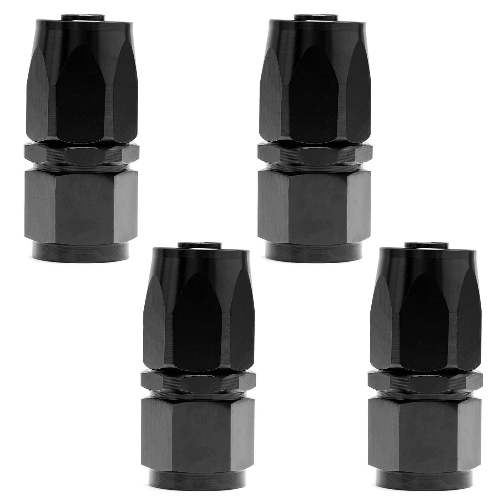 Shineyoo 10An Straight End Fitting 4 Pcs For Braided Fuel Oil Gas Line Hose End 10 An Fittings Aluminum Black