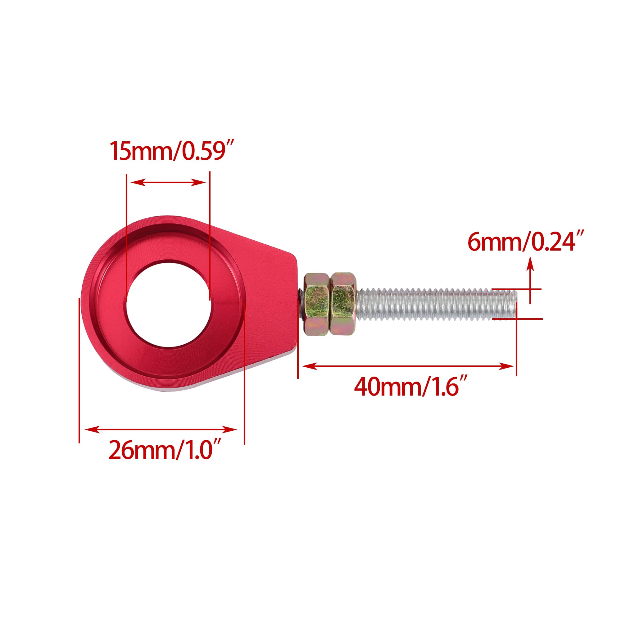 Woostar 15Mm Motorcycle Chain Adjuster Tensioner Replacement For 110Cc 125Cc Lifan Yx Ssr Coolster Sdg Thumpstar Chinese Dirt Pi