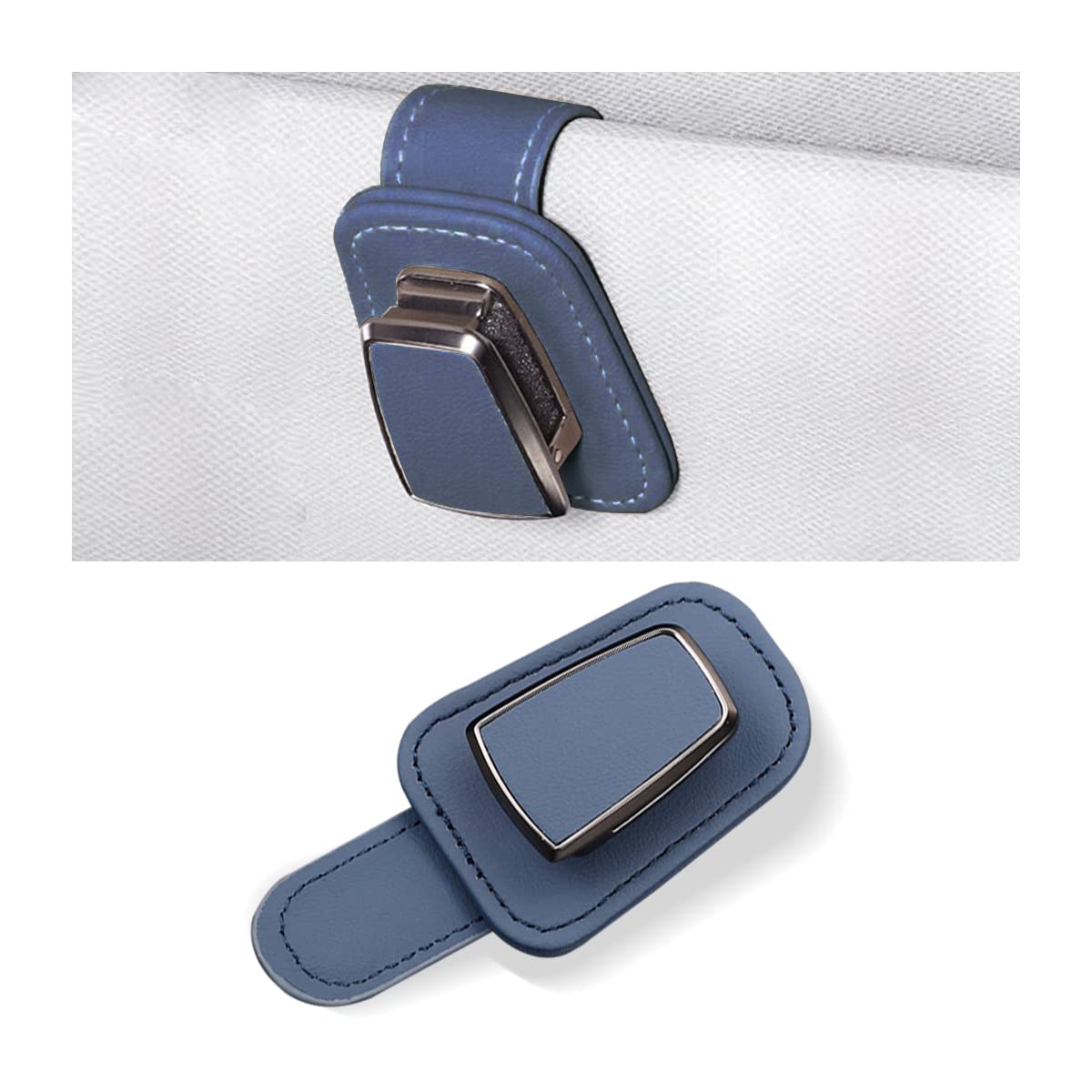 Auceli Sunglasses Holders For Car Sun Visor, Universal Vehicles Leather Eyeglasses Holder, Eyeglasses Mount And Ticket Card Clip