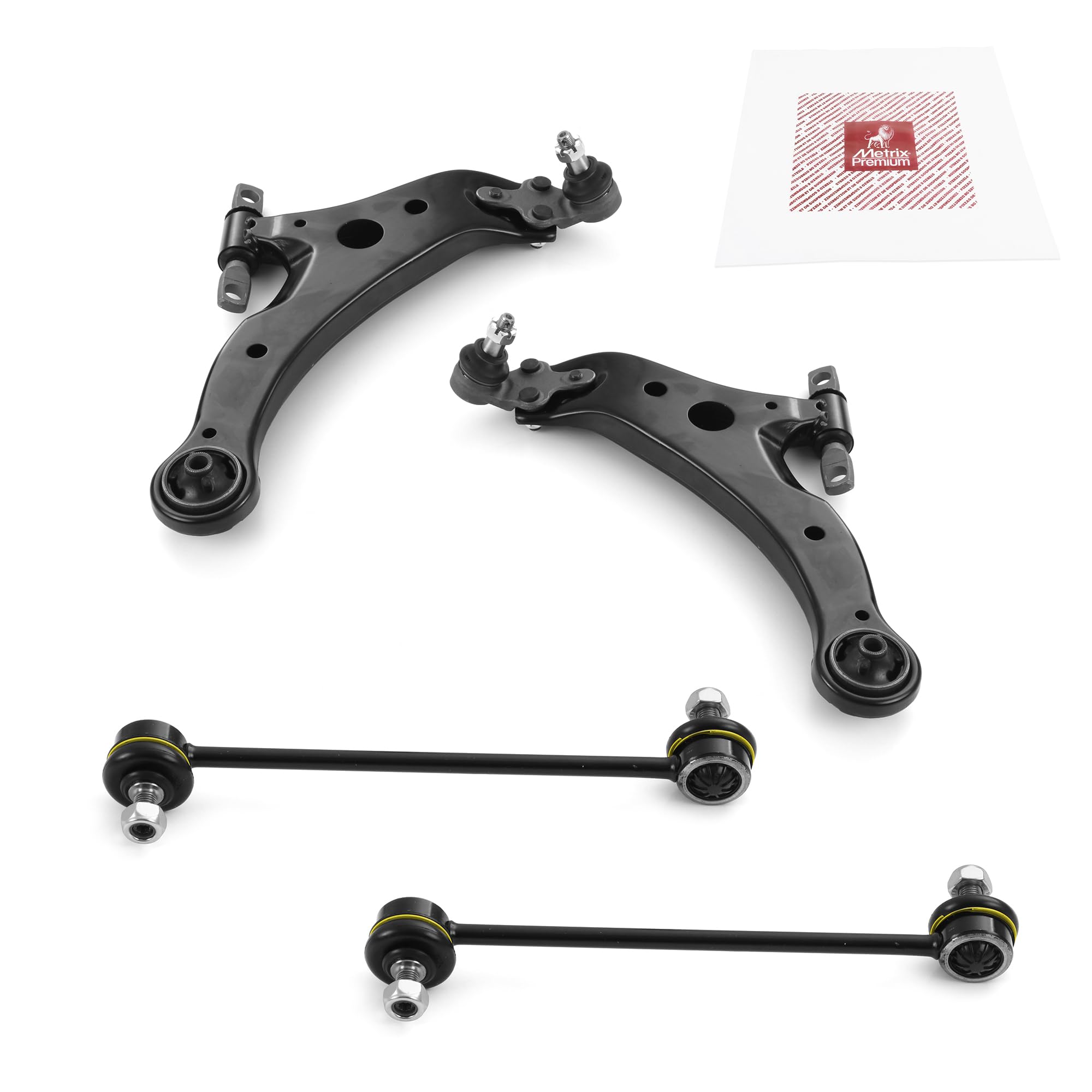 Metrix Premium Chassis Parts - 4 Pc Front Lower Control Arm & Front Sway Bar Stabilizer End Link Kit Fits 07-09 Lexus Rx350, 06-