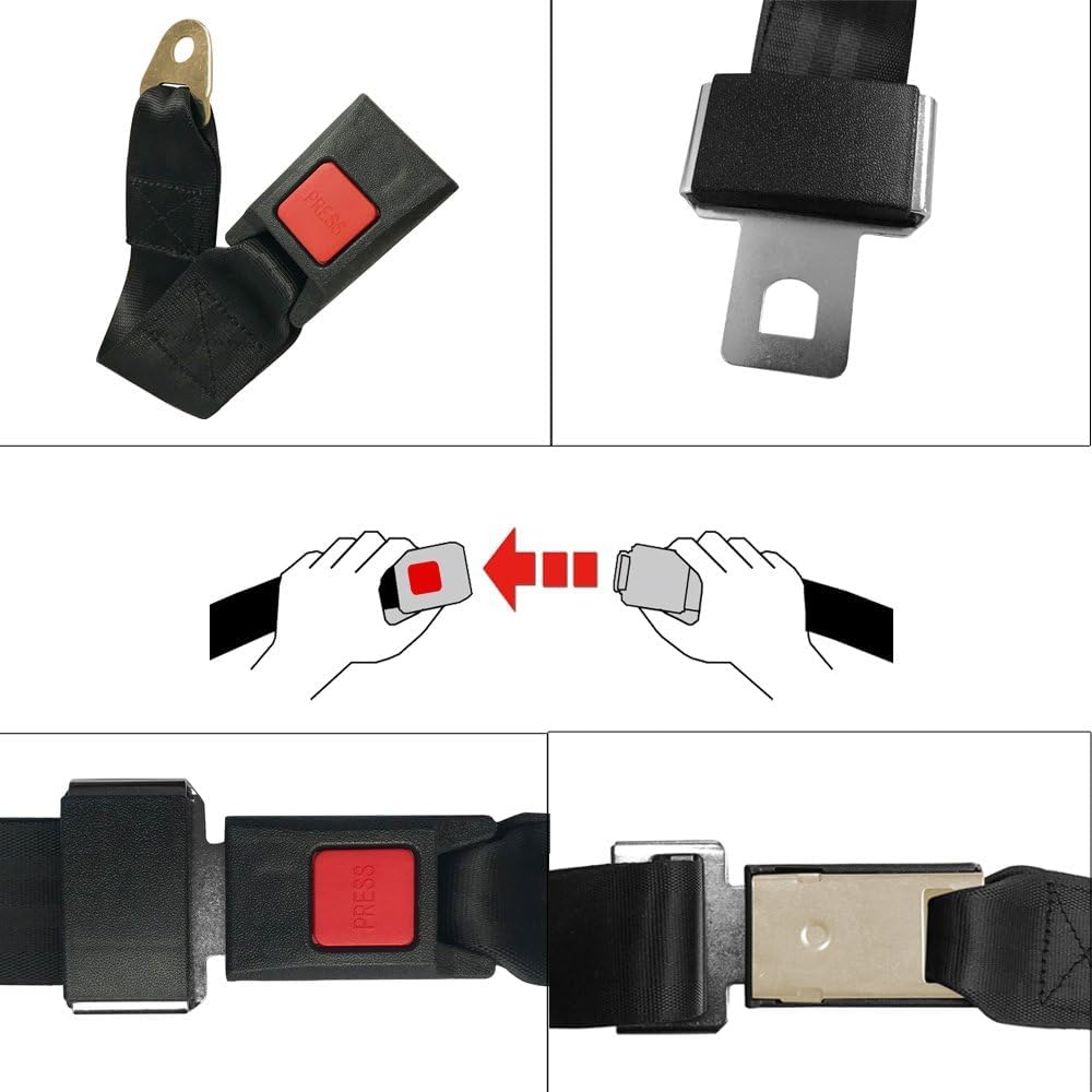 2 Point Adjustable Single Seat Safety Belt Harness fits Go Kart ATV UTV Quad Club Golf Cart Buggie Taotao Sunl Roketa (1)