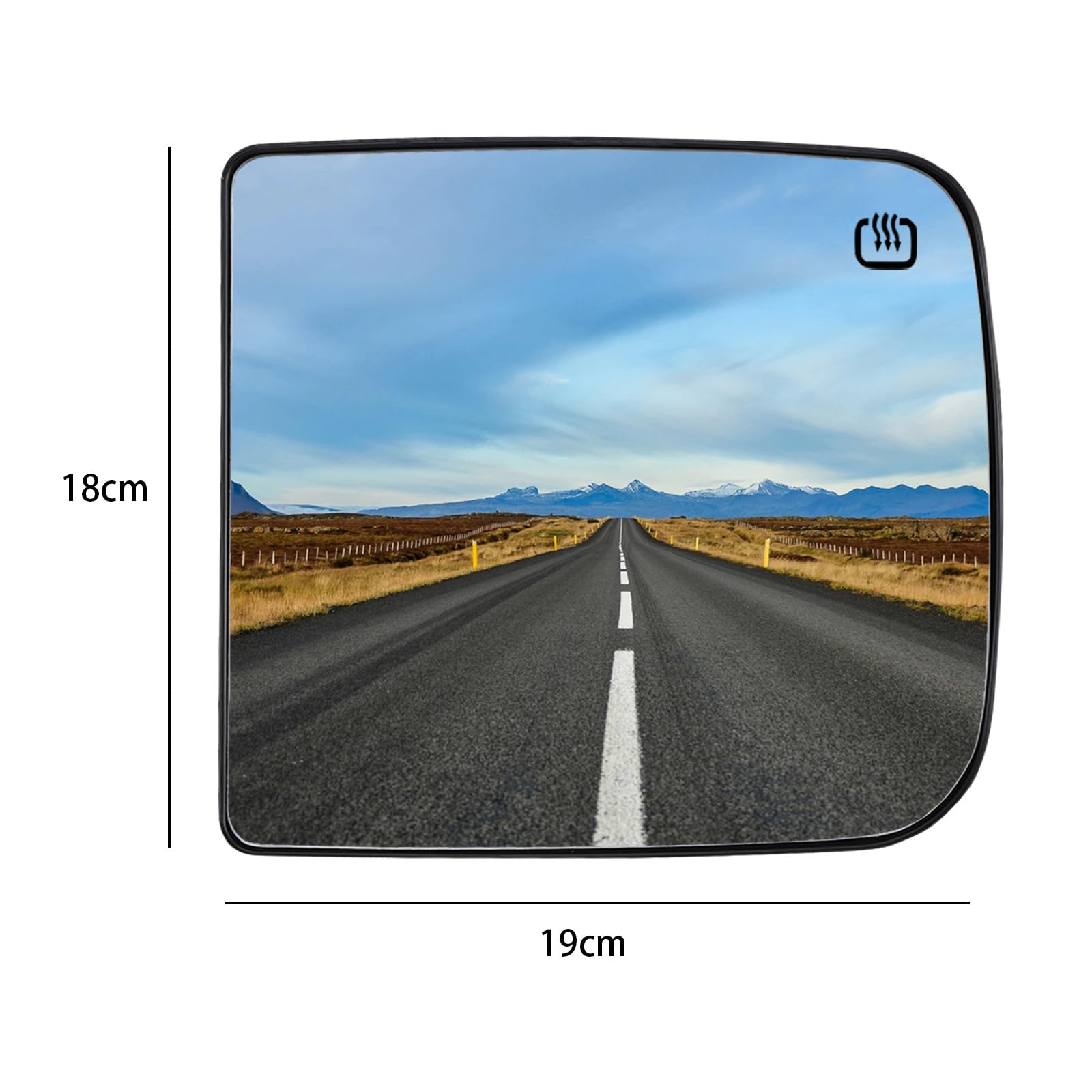 LOIYLLEN Mirror Glass, Left Mirror convexityGlass, Right Mirror Plane Glass, Towing Mirrors with Rear Holder & Heated Replacemen