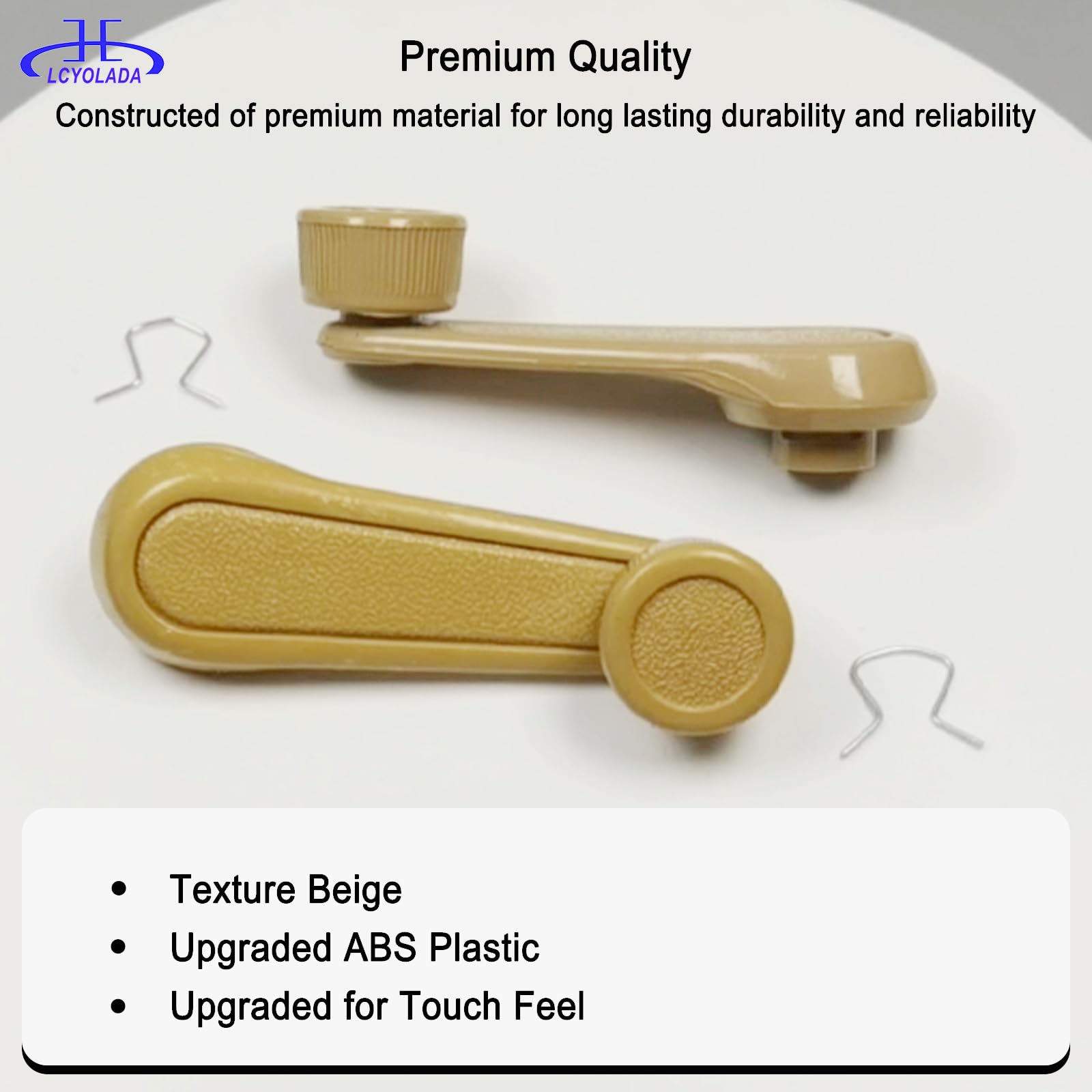Lcyolada Window Crank Handle,Textured Beige,Compatible with 1973-2017 Toyota Tundra Yaris Matrix Tacoma Corolla Camry Sienna T10
