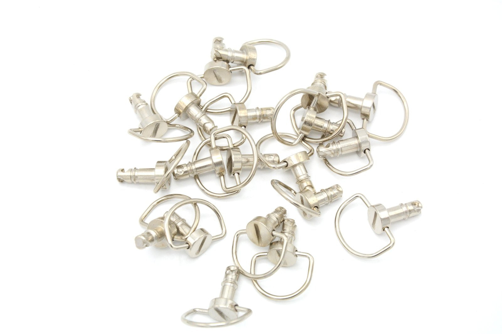 Moto4U Quick Release D-Ring Race Fasteners 17Mm Chrome Silver (10 Pack)