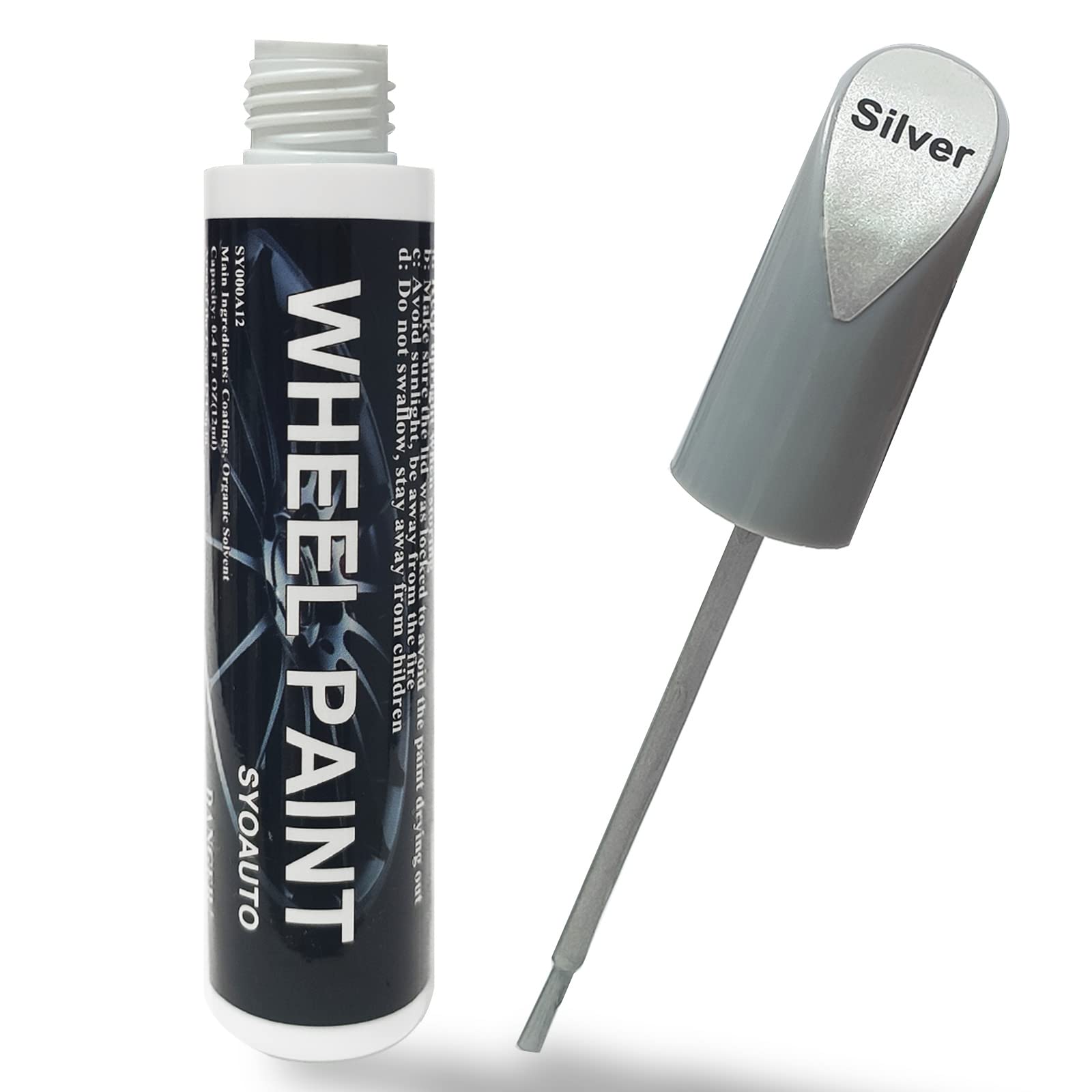 Syoauto Silver Rim Touch Up Paint Rim Scratch Repair Pen Wheel Touch Up Paint Car Rim Paint Pen Universal Color Silver Wheel Pai