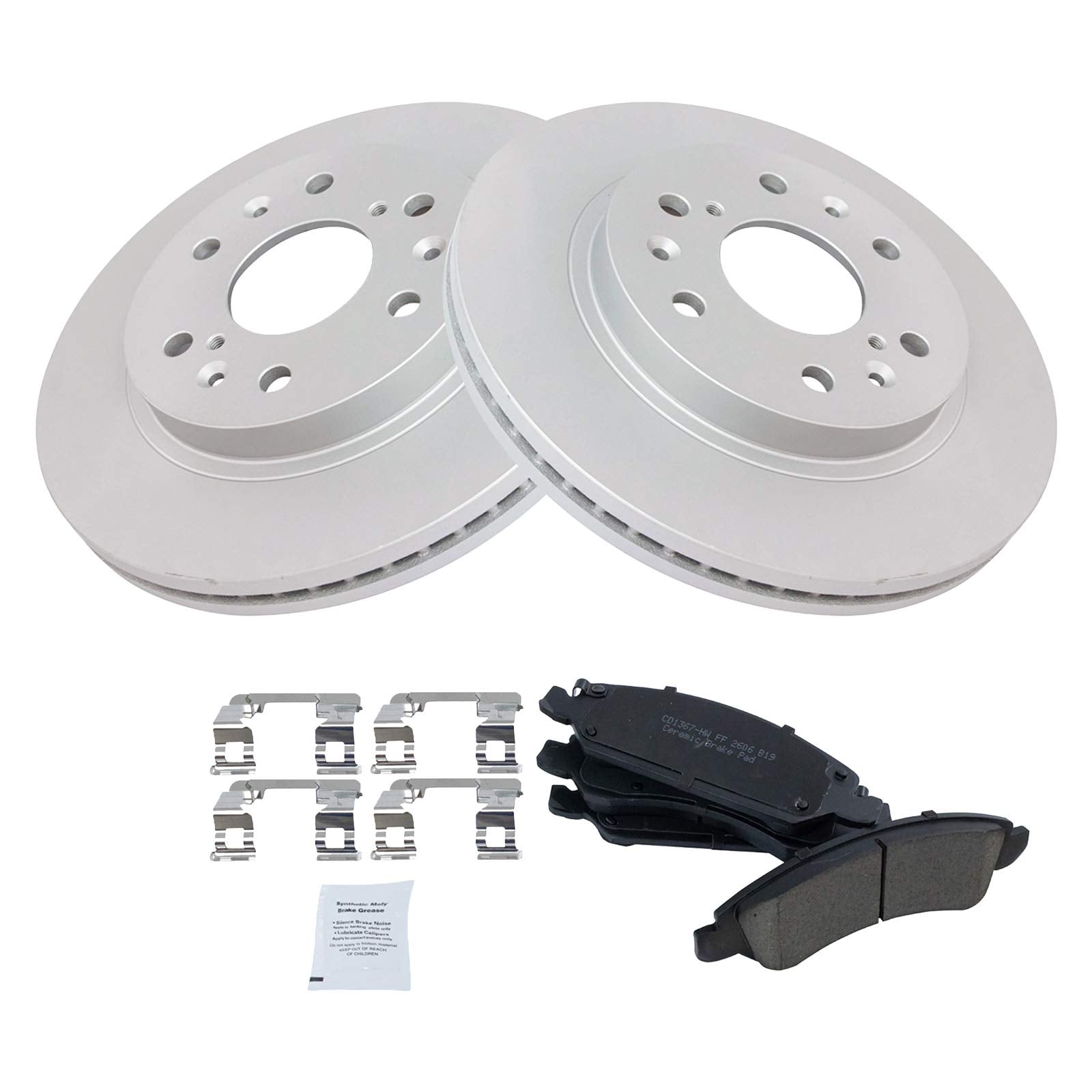 Trq Front Posi Ceramic Brake Pad & E-Rotor Set For Chevy Gmc Truck Van Suv