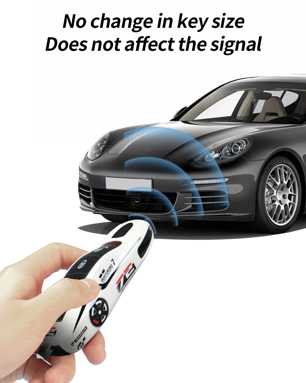 Limbqs Car Key Protection Keychain, Key Cover For Porsche Macan Cayenne Panamera 911 (Old White)