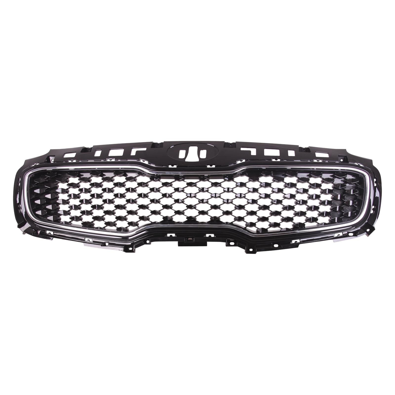TYG (CAPA QUALITY) Chrome Front Grille Compatible with 2017-2019 Kia Sportage Gloss Black Chrome Trim, ABS OEM Replacement Bumpe