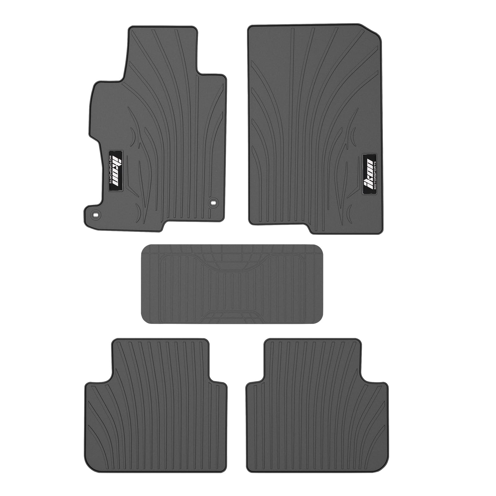 Ikon Motorsports, Custom Fit Floor Mats Compatible With 2013-2017 Honda Accord Sedan 4-Door, Gray/Grey Latex Rubber Heavy Duty A