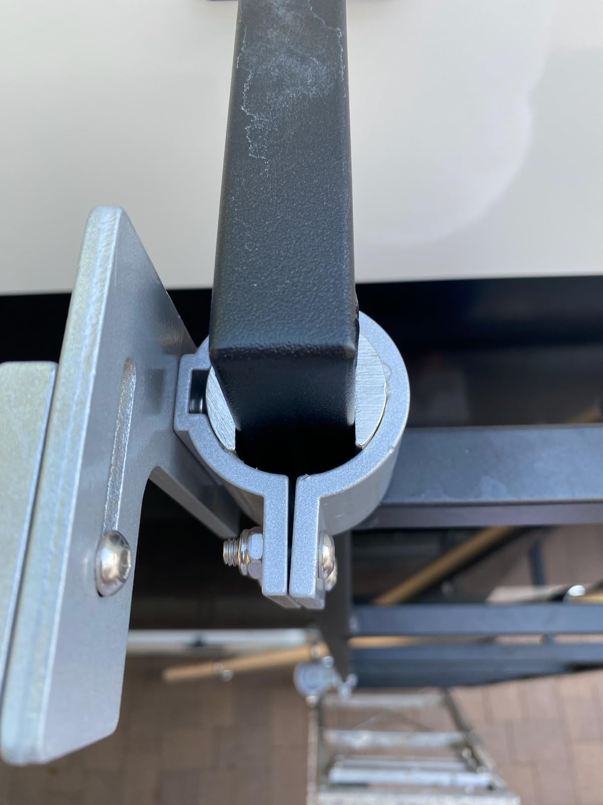 Eez Rv Products Starlink Mini Adapter With 10Ft Telescopic Pole And Rv Ladder Mounting Bracket Kit - Fits 1.0'' Square Ladder Ra